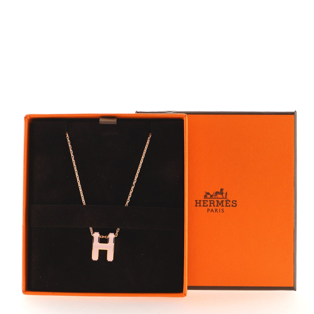 Pop H Pendant Chain Necklace Metal and Enamel