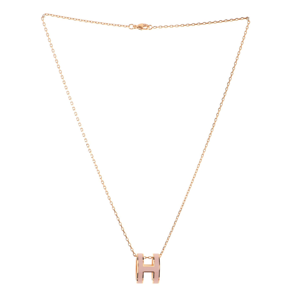 Pop H Pendant Chain Necklace Metal and Enamel