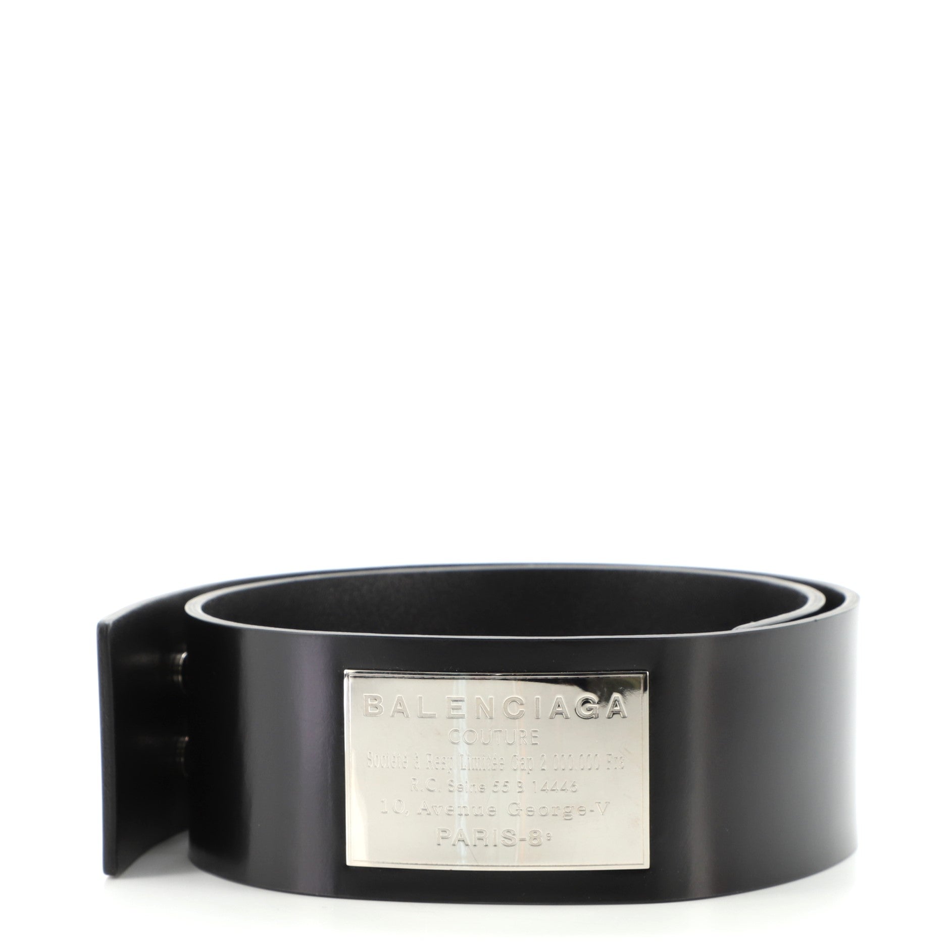 Stamp Plate Belt Leather Wide 75