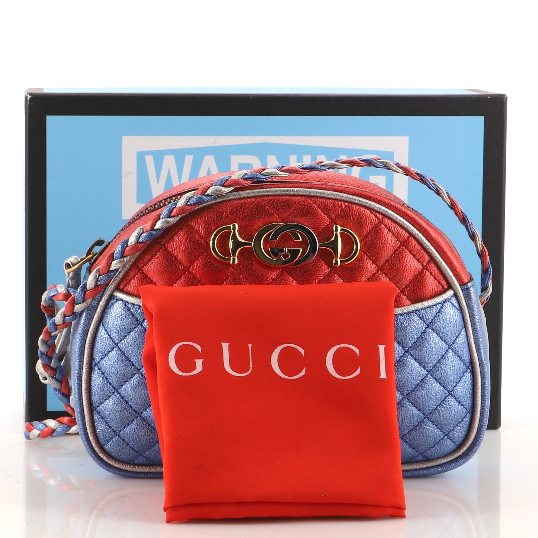 Trapuntata Camera Shoulder Bag Quilted Laminated Leather Mini