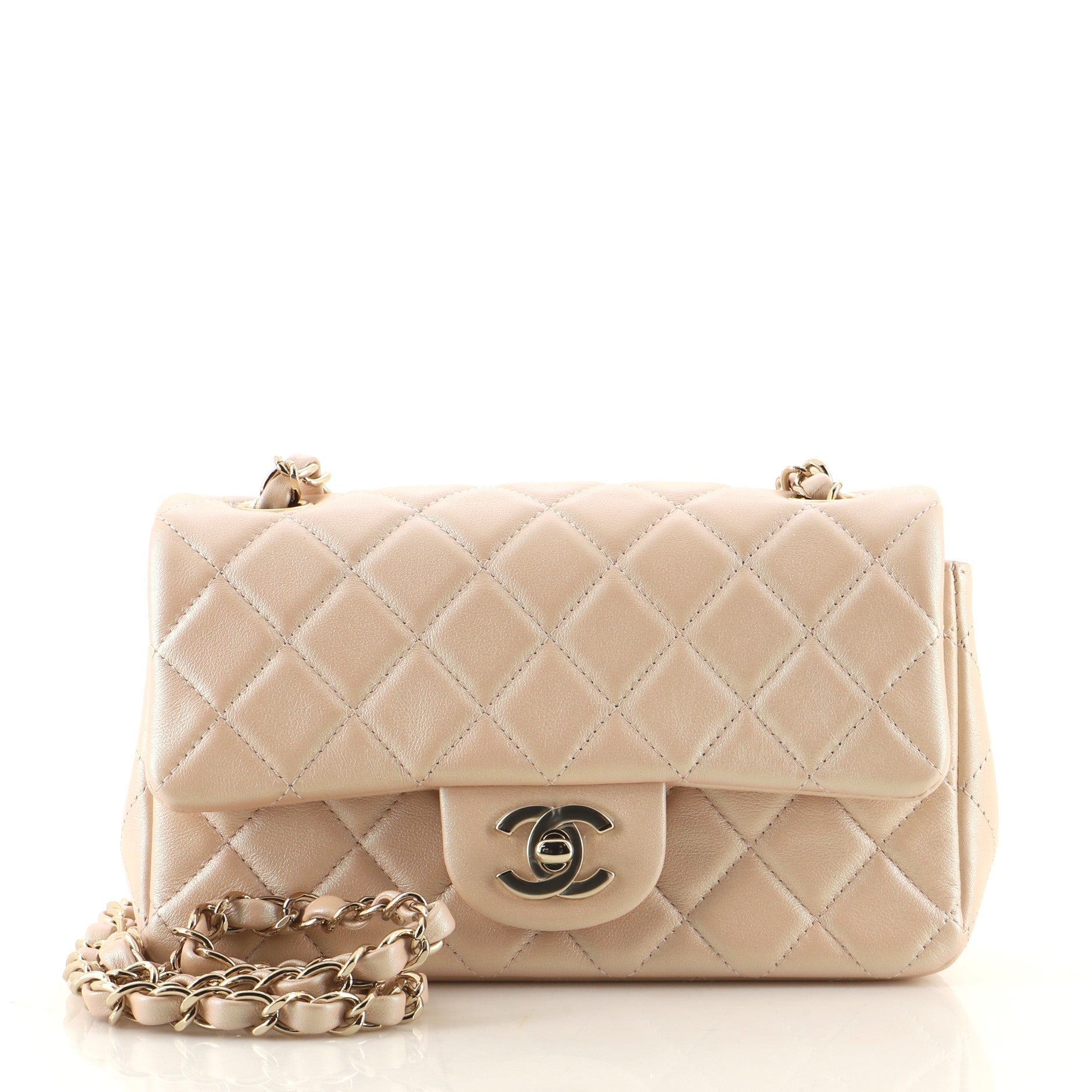 Classic Single Flap Bag Quilted Iridescent Calfskin Mini