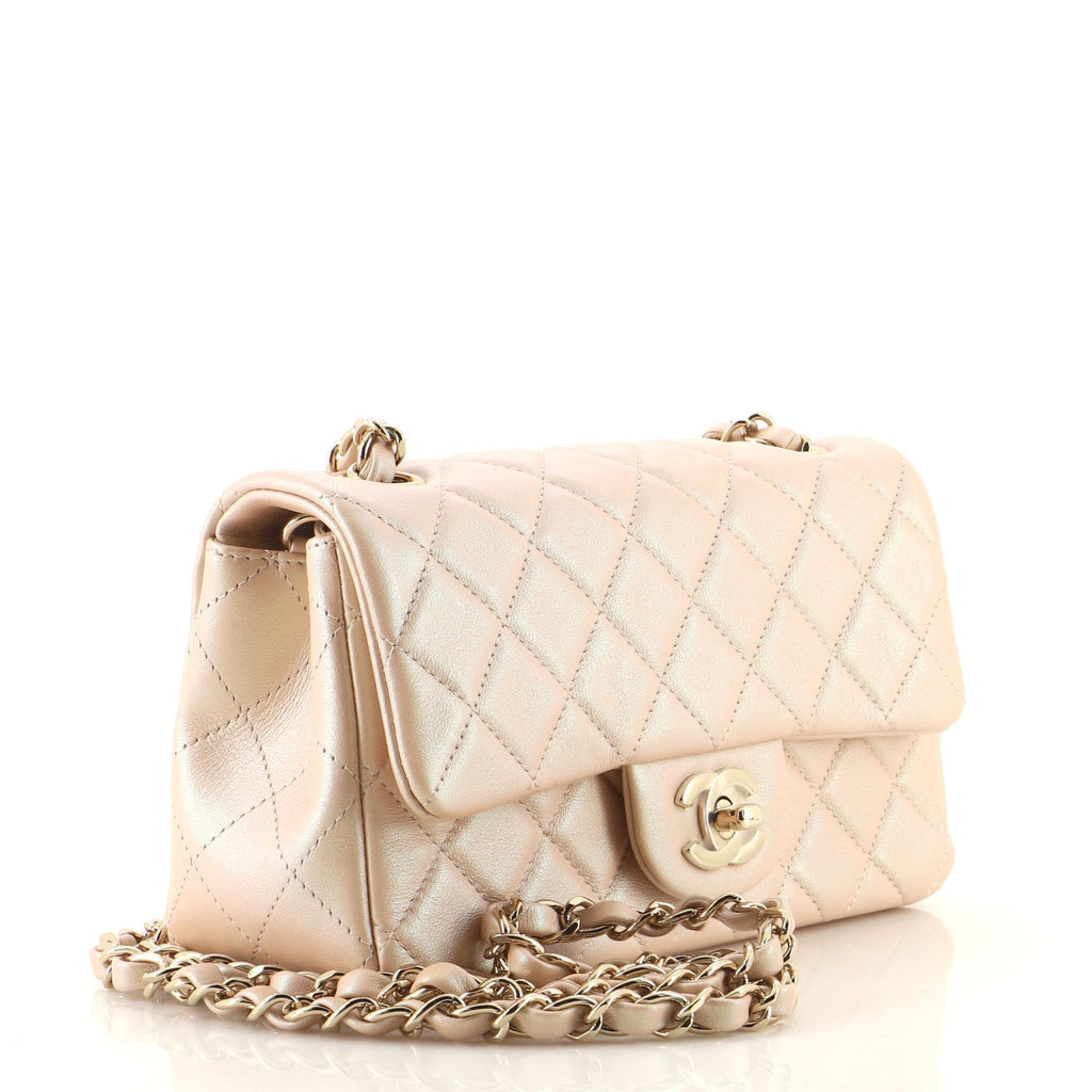 Classic Single Flap Bag Quilted Iridescent Calfskin Mini