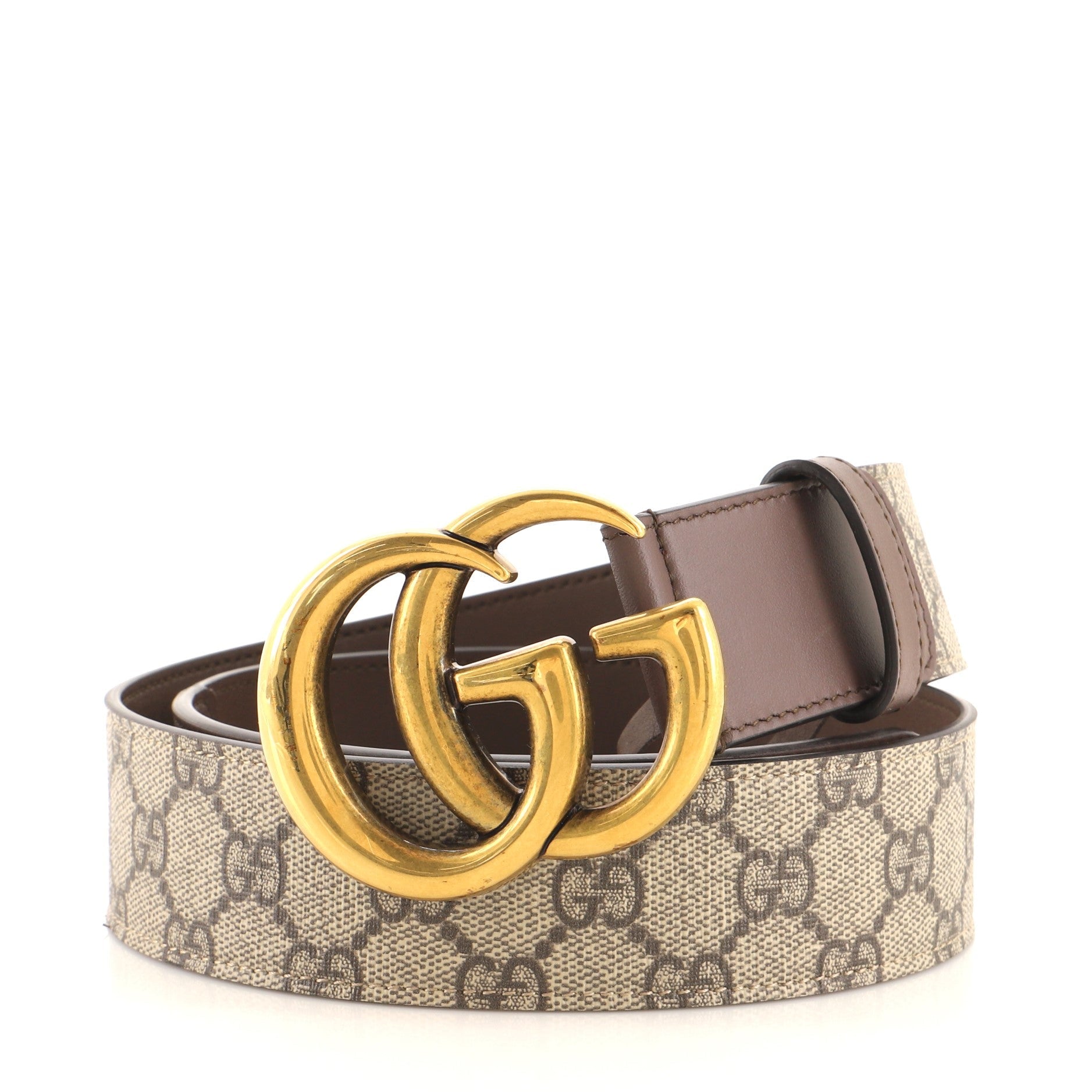 GG Marmont Belt GG Coated Canvas and Leather Wide 90