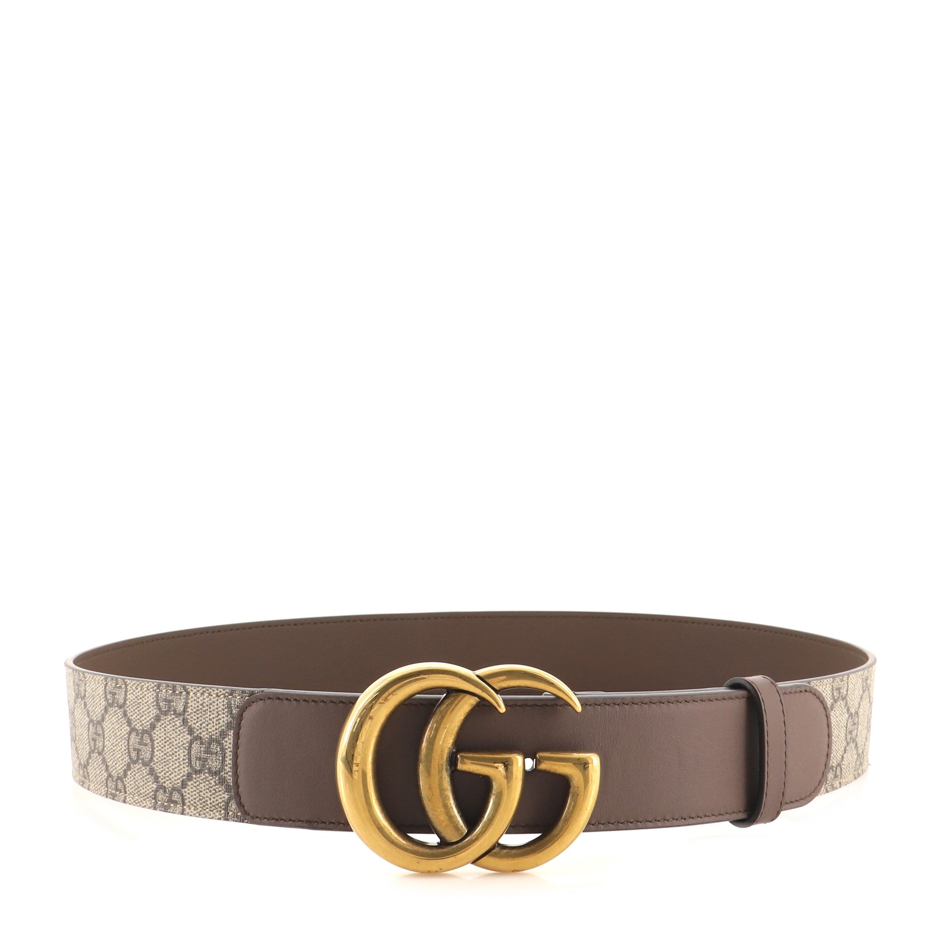 GG Marmont Belt GG Coated Canvas and Leather Wide 90
