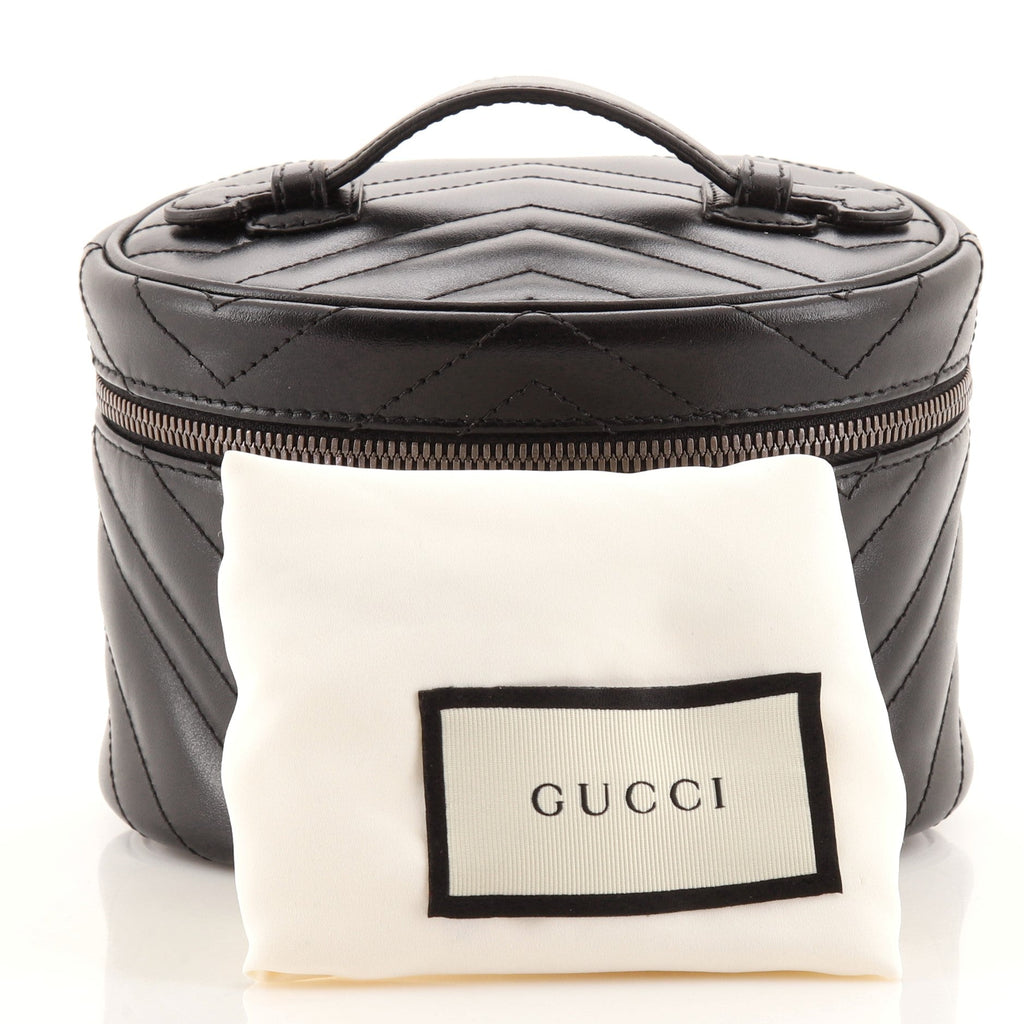 GG Marmont Top Handle Cosmetic Case Matelasse Leather Mini