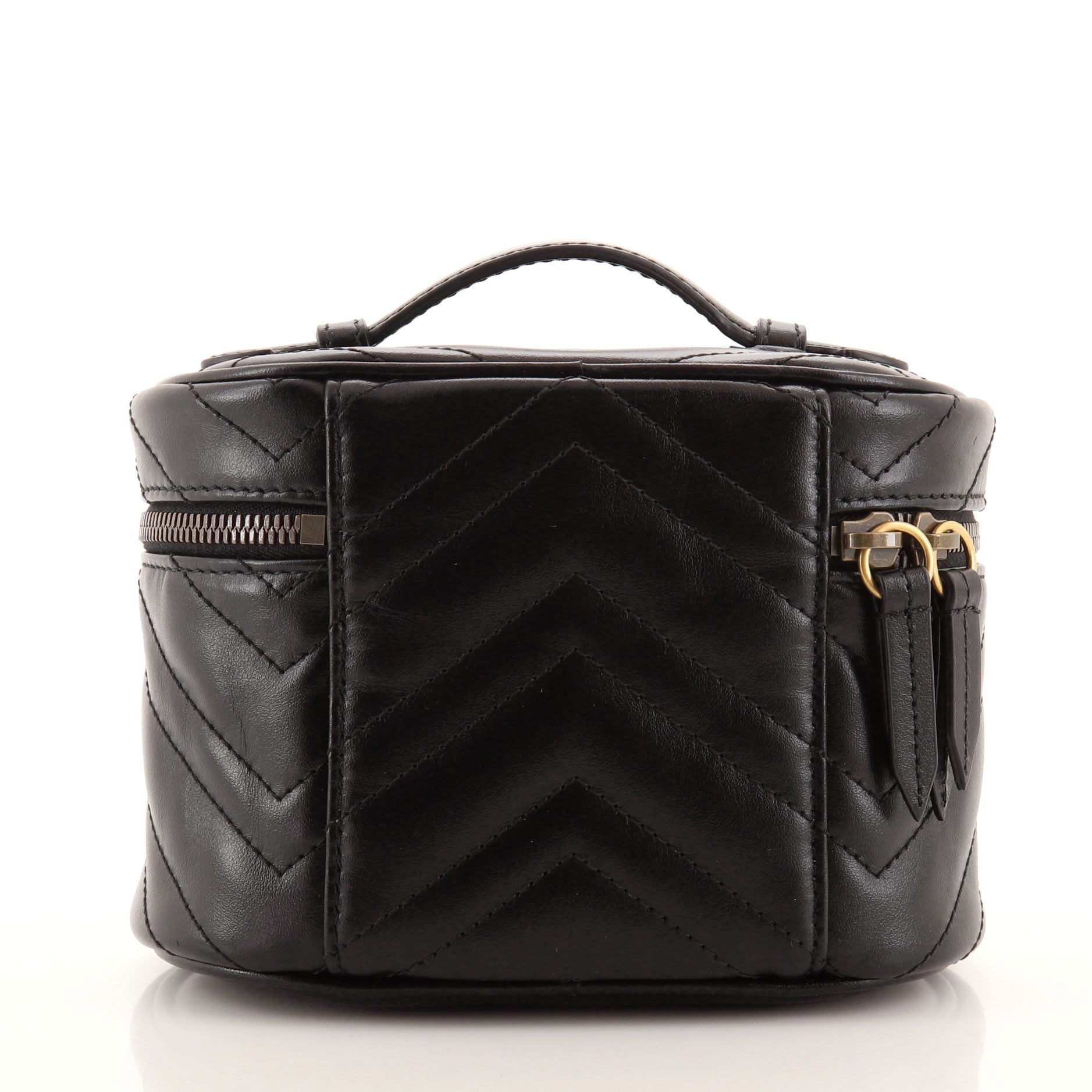 GG Marmont Top Handle Cosmetic Case Matelasse Leather Mini