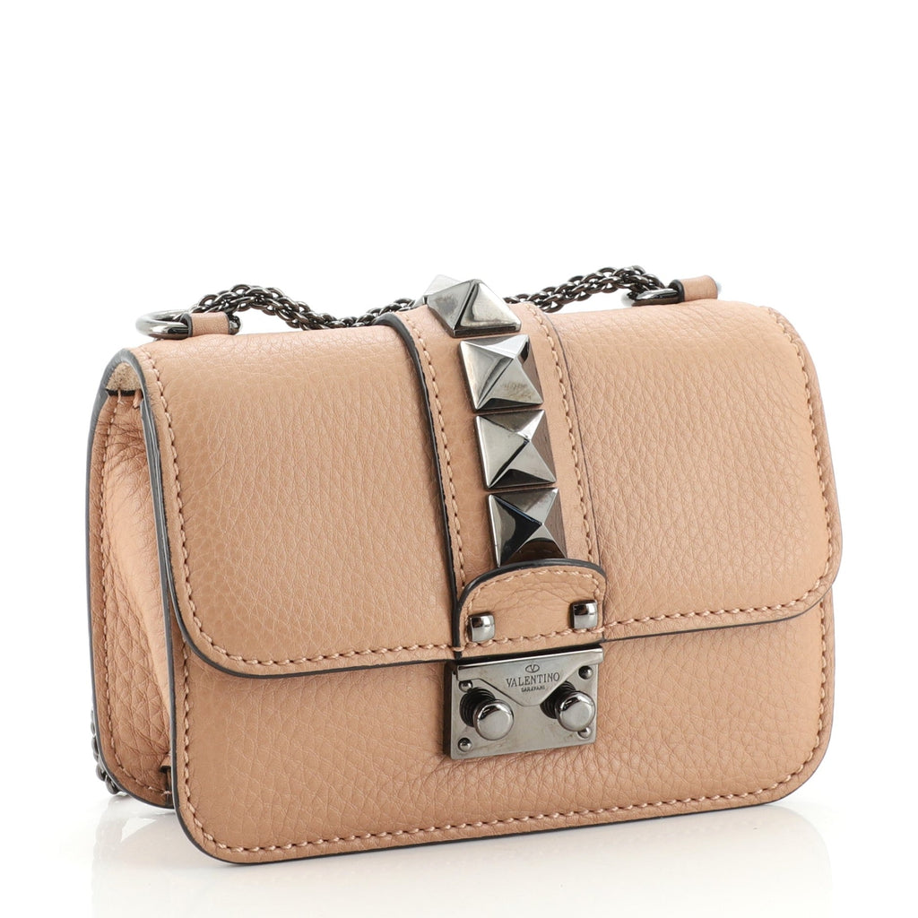 Glam Lock Shoulder Bag Leather Mini
