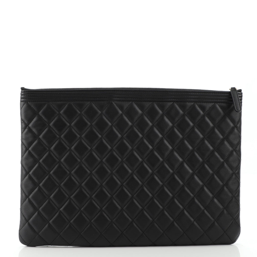 Boy O Case Clutch Quilted Lambskin Large