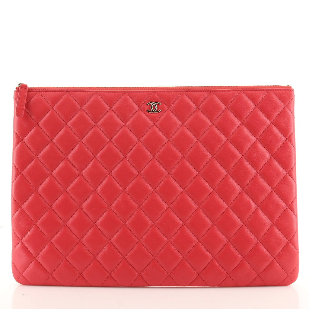 O Case Clutch Quilted Lambskin Large