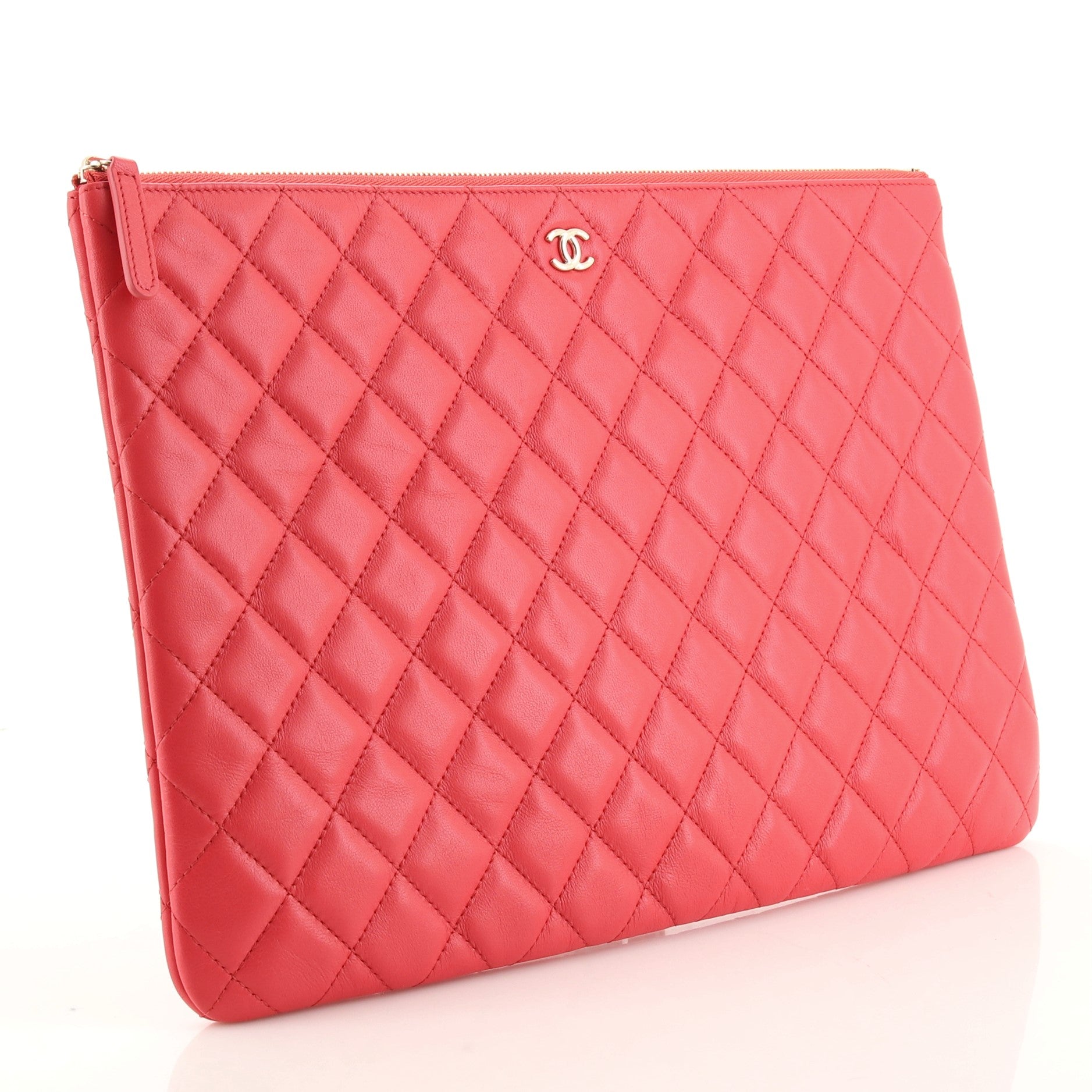 O Case Clutch Quilted Lambskin Large