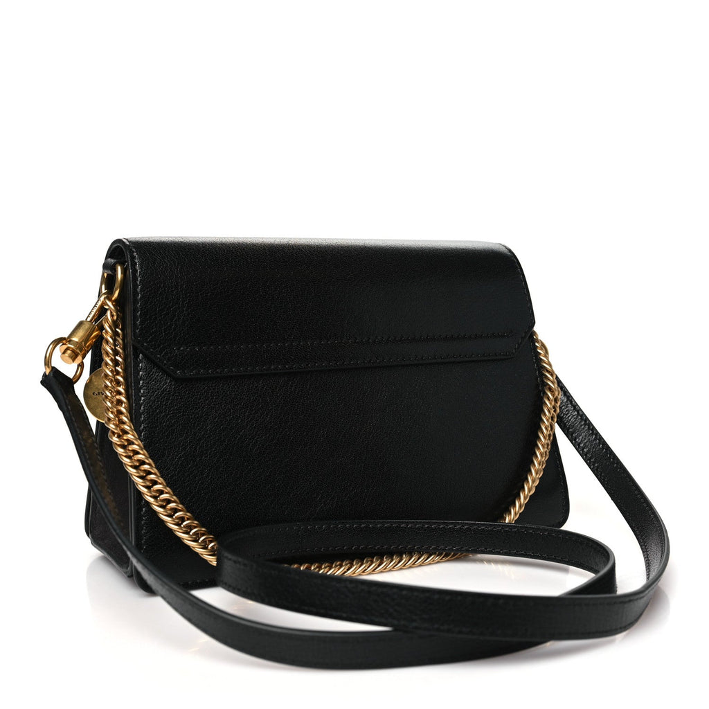 Goatskin Suede Small GV3 Shoulder Bag Black Grey