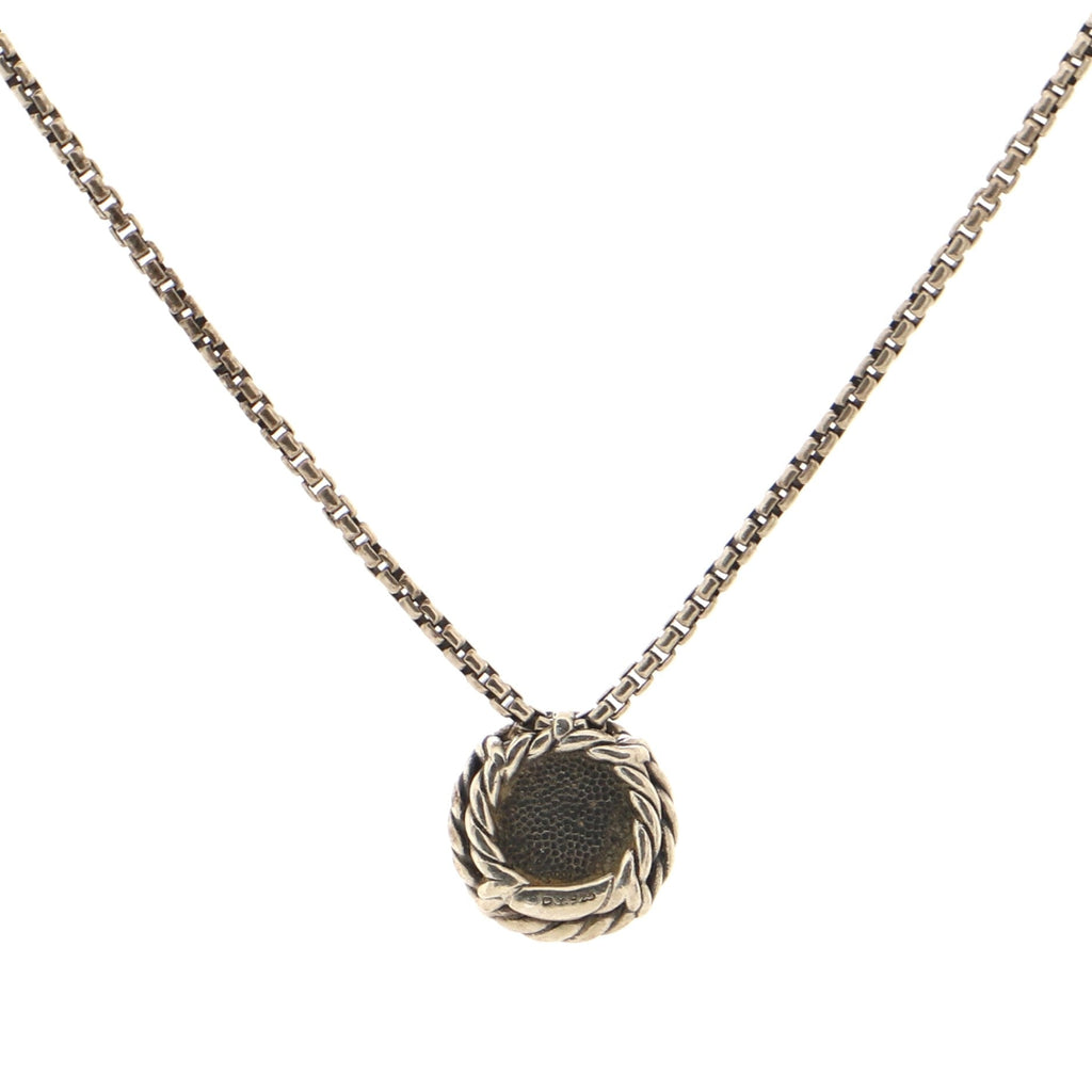 Chatelaine Pendant Necklace Sterling Silver with Onyx