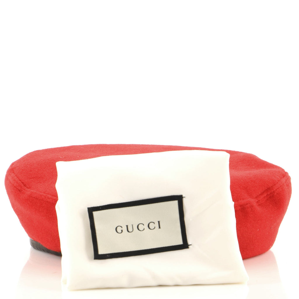 GG Beret Hat Embroidered Felt Medium