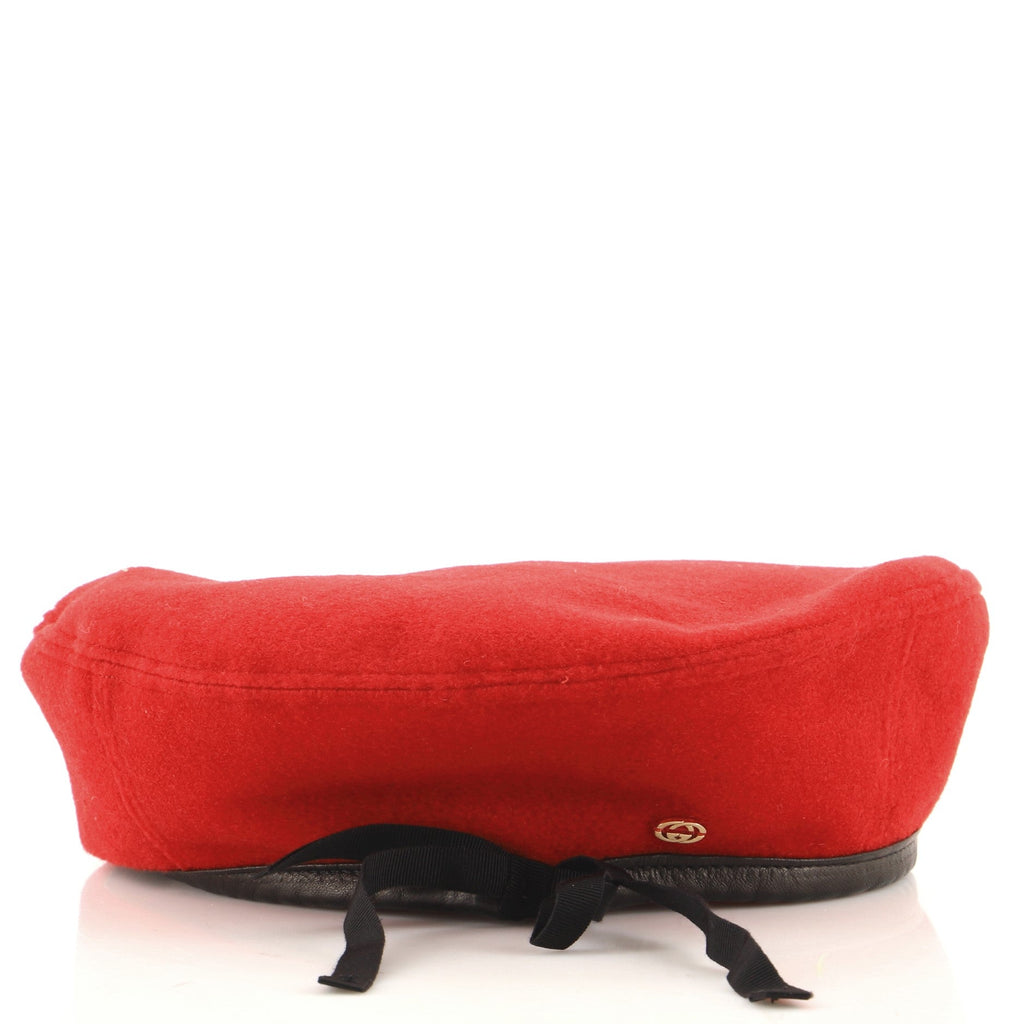 GG Beret Hat Embroidered Felt Medium