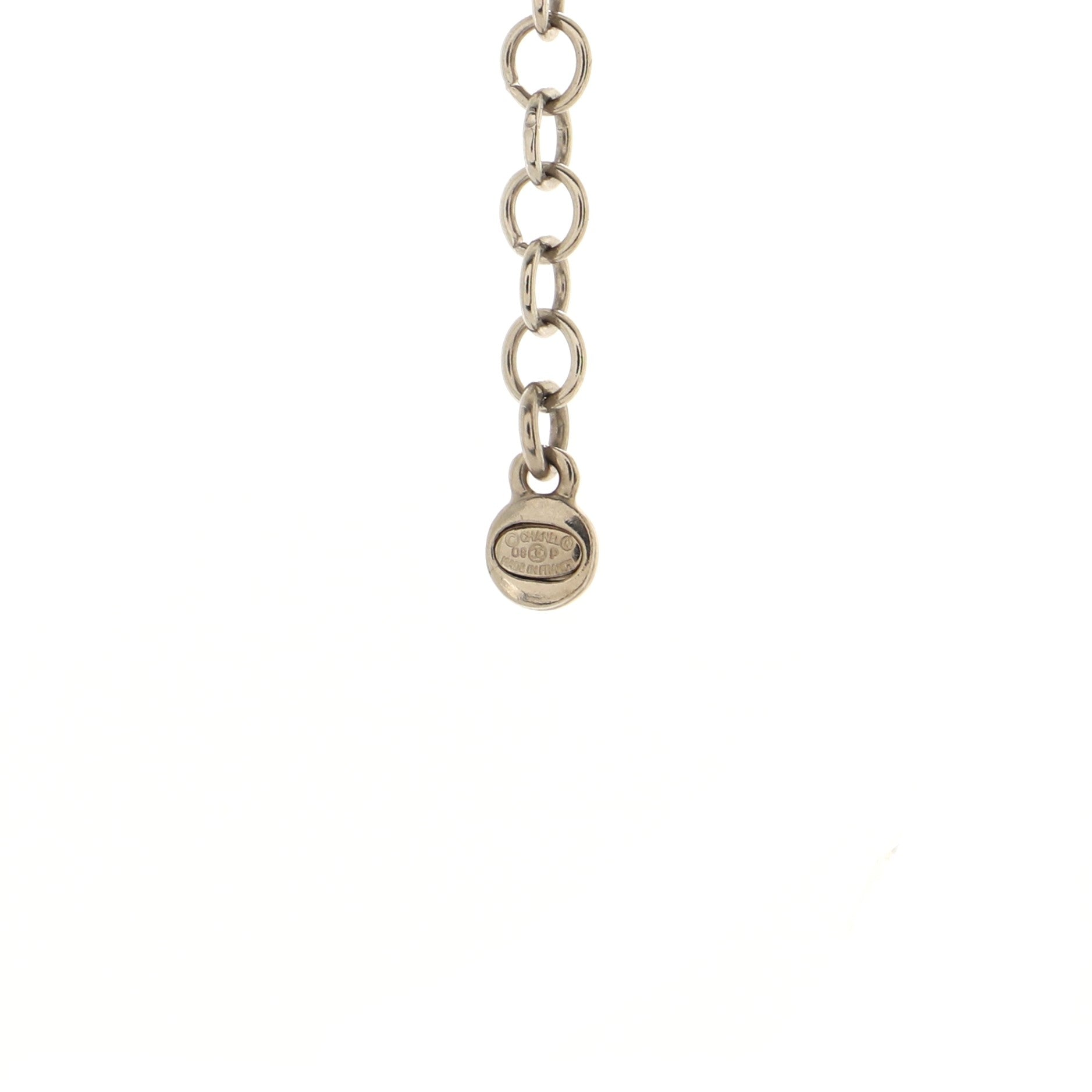 CC Double Strand Necklace Metal with Beads and Crystals
