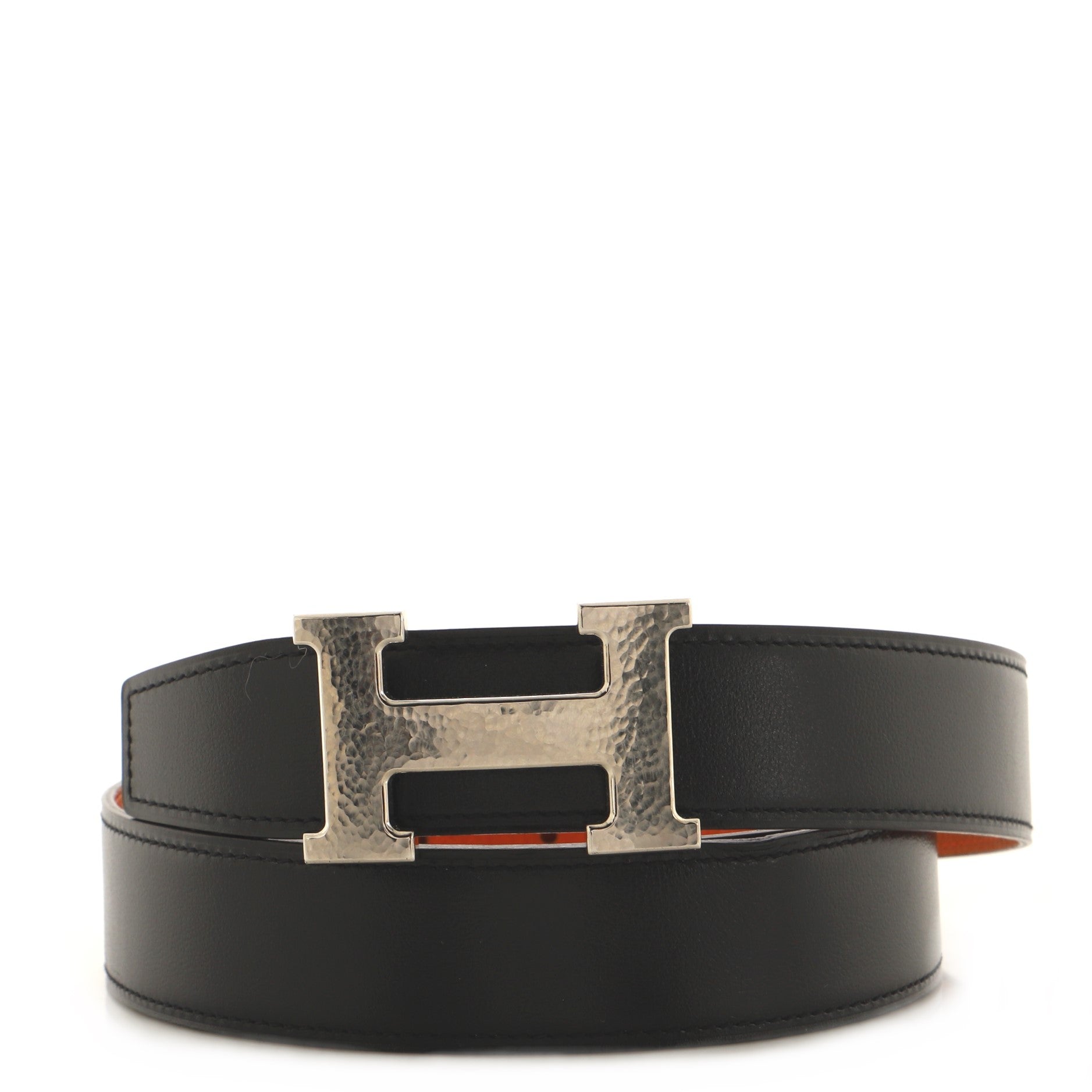 Constance Martelee H Reversible Belt Leather with Hammered Hardware Medium 115
