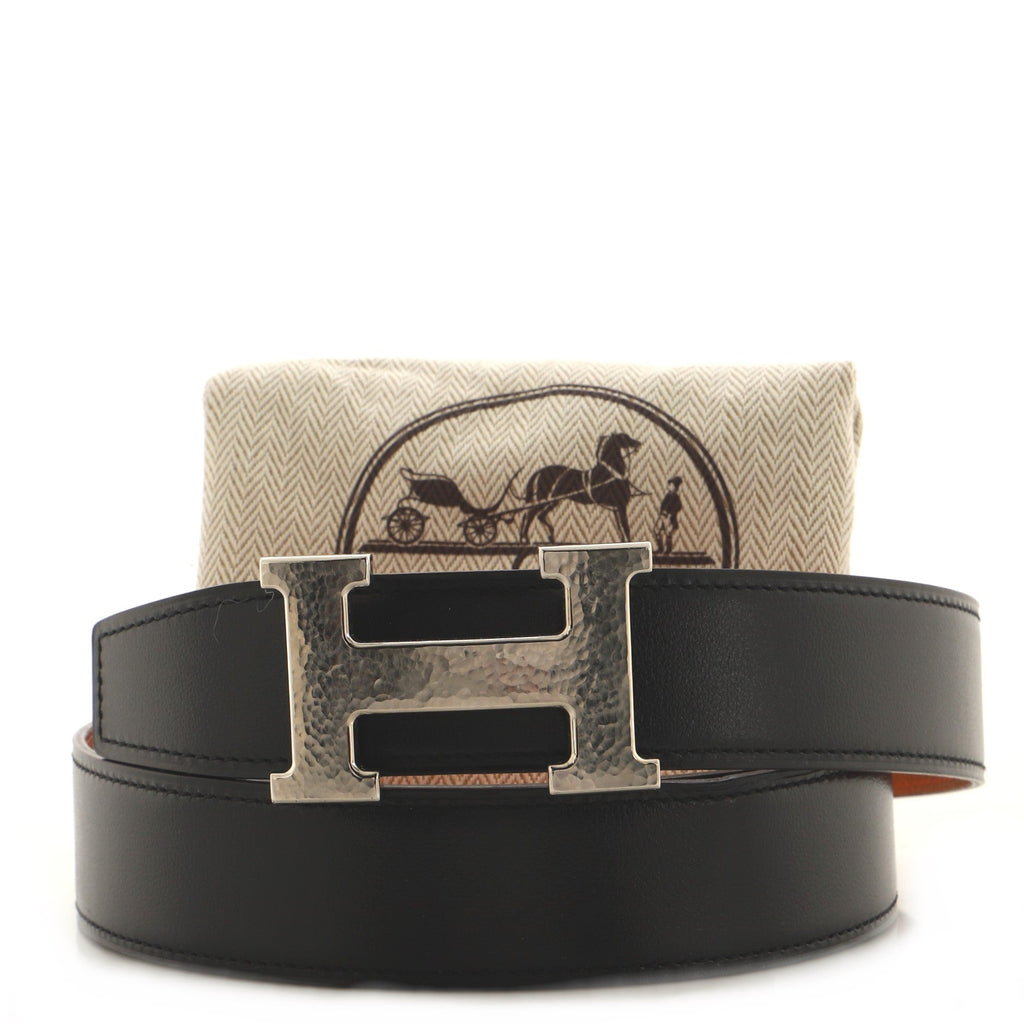 Constance Martelee H Reversible Belt Leather with Hammered Hardware Medium 115