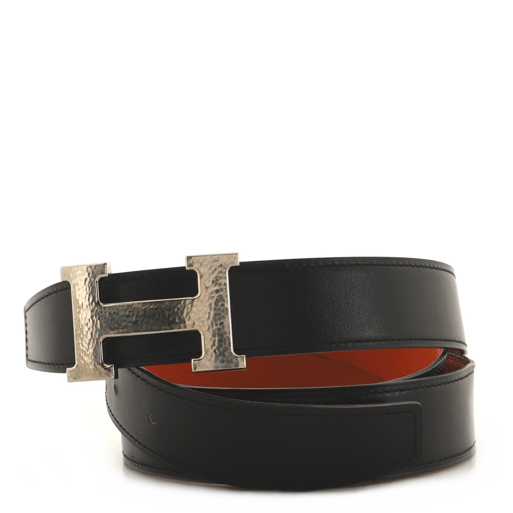 Constance Martelee H Reversible Belt Leather with Hammered Hardware Medium 115