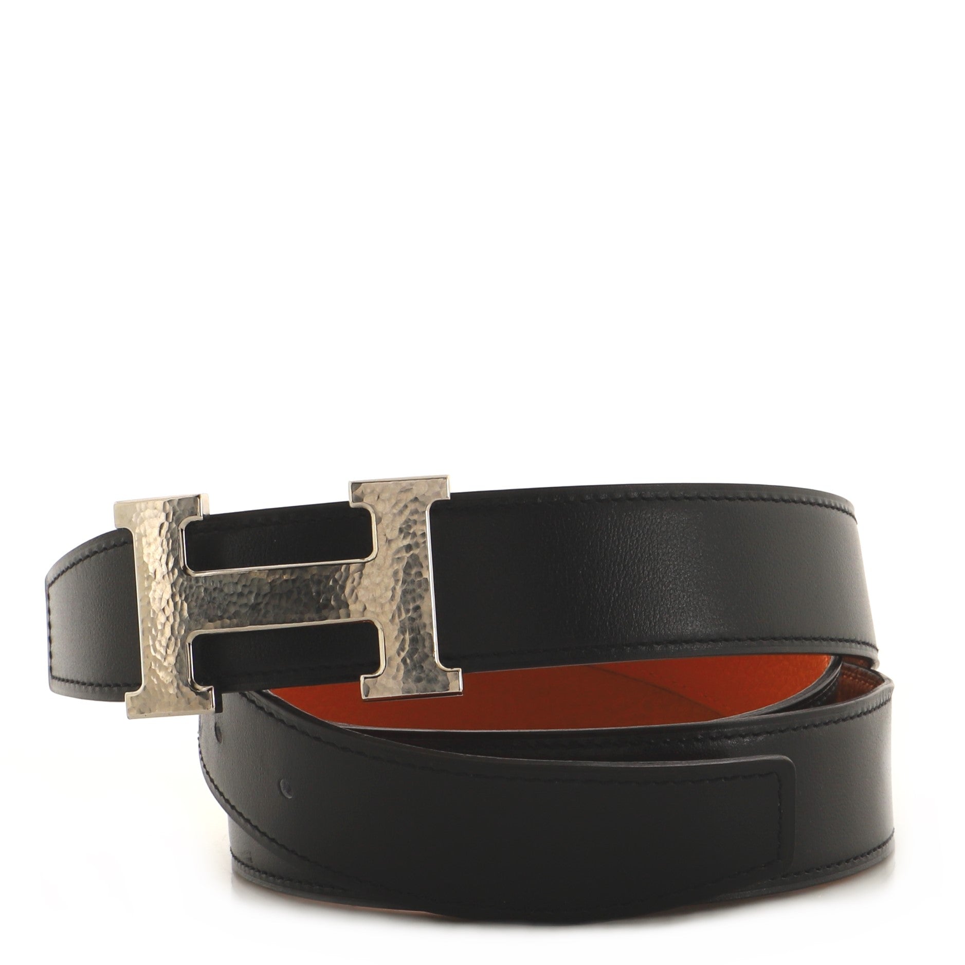 Constance Martelee H Reversible Belt Leather with Hammered Hardware Medium 115