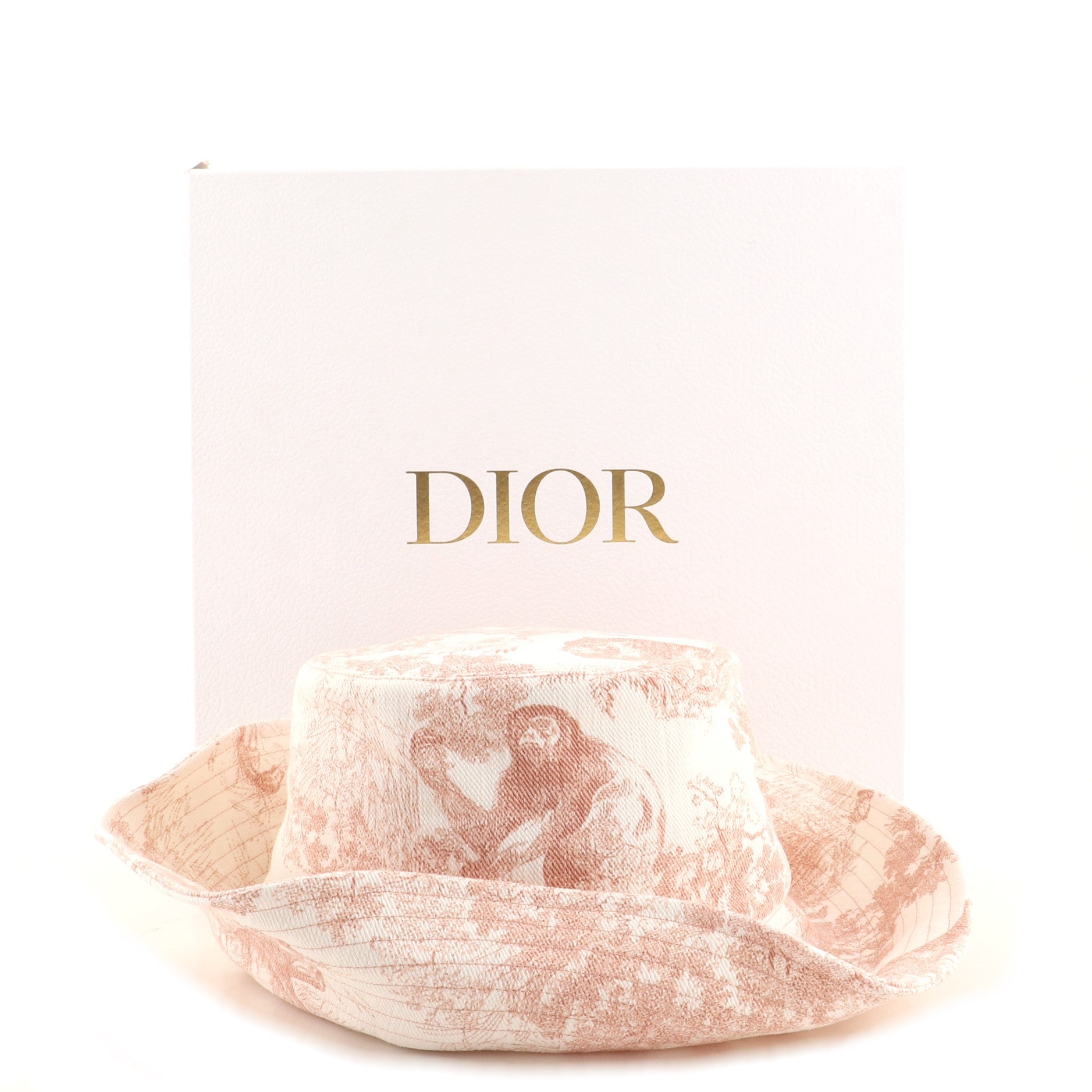 Toile de Jouy Bucket Hat Printed Cotton Large