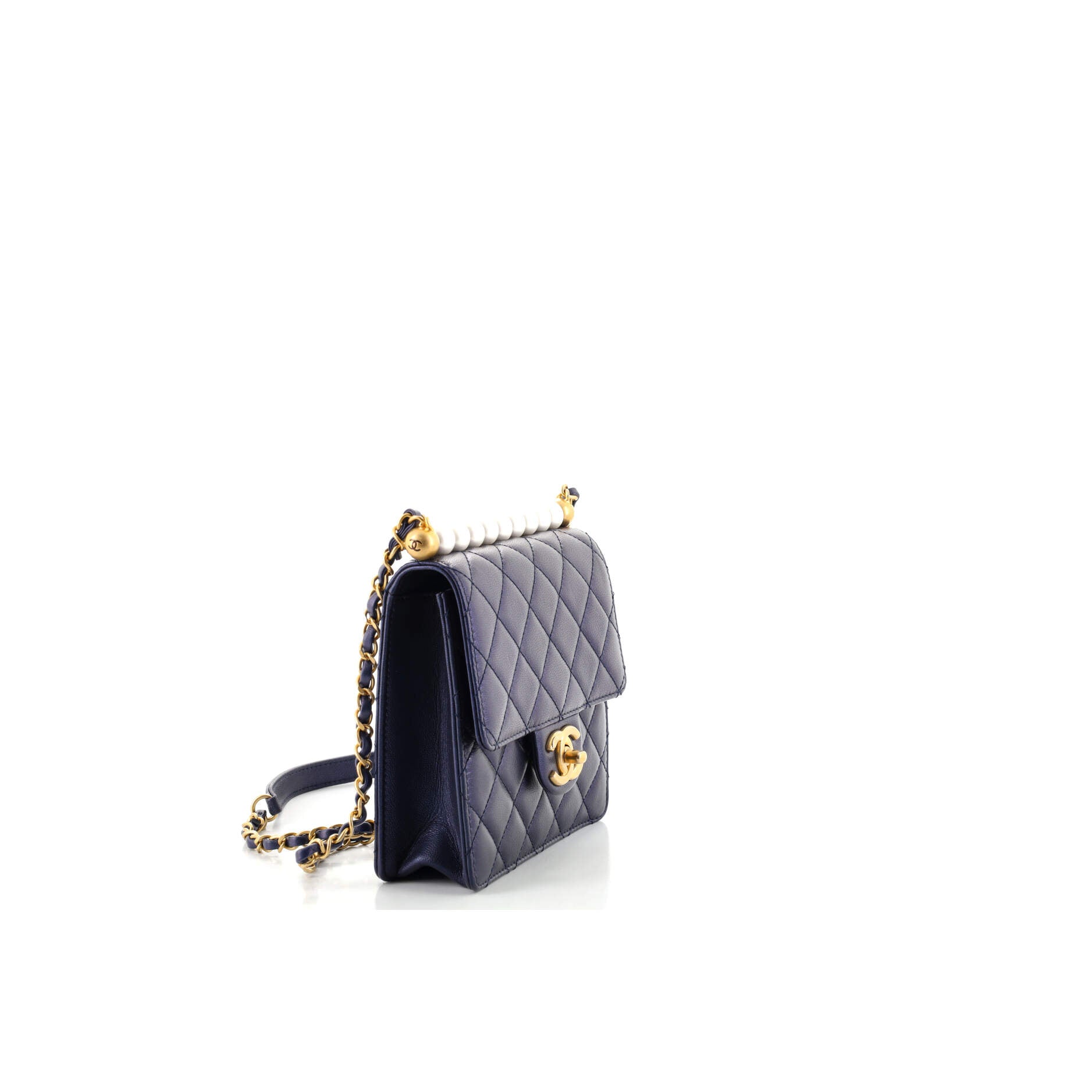 Chic Pearls Flap Bag Quilted Lambskin Mini