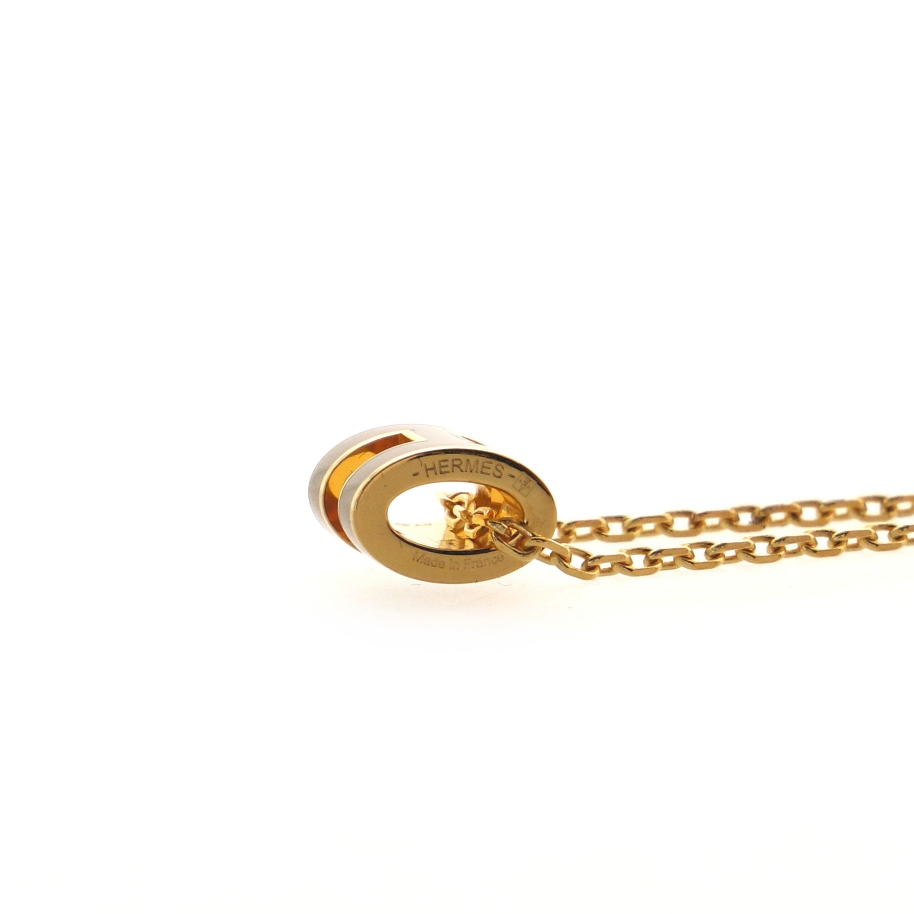 Pop H Pendant Chain Necklace Metal and Enamel Mini
