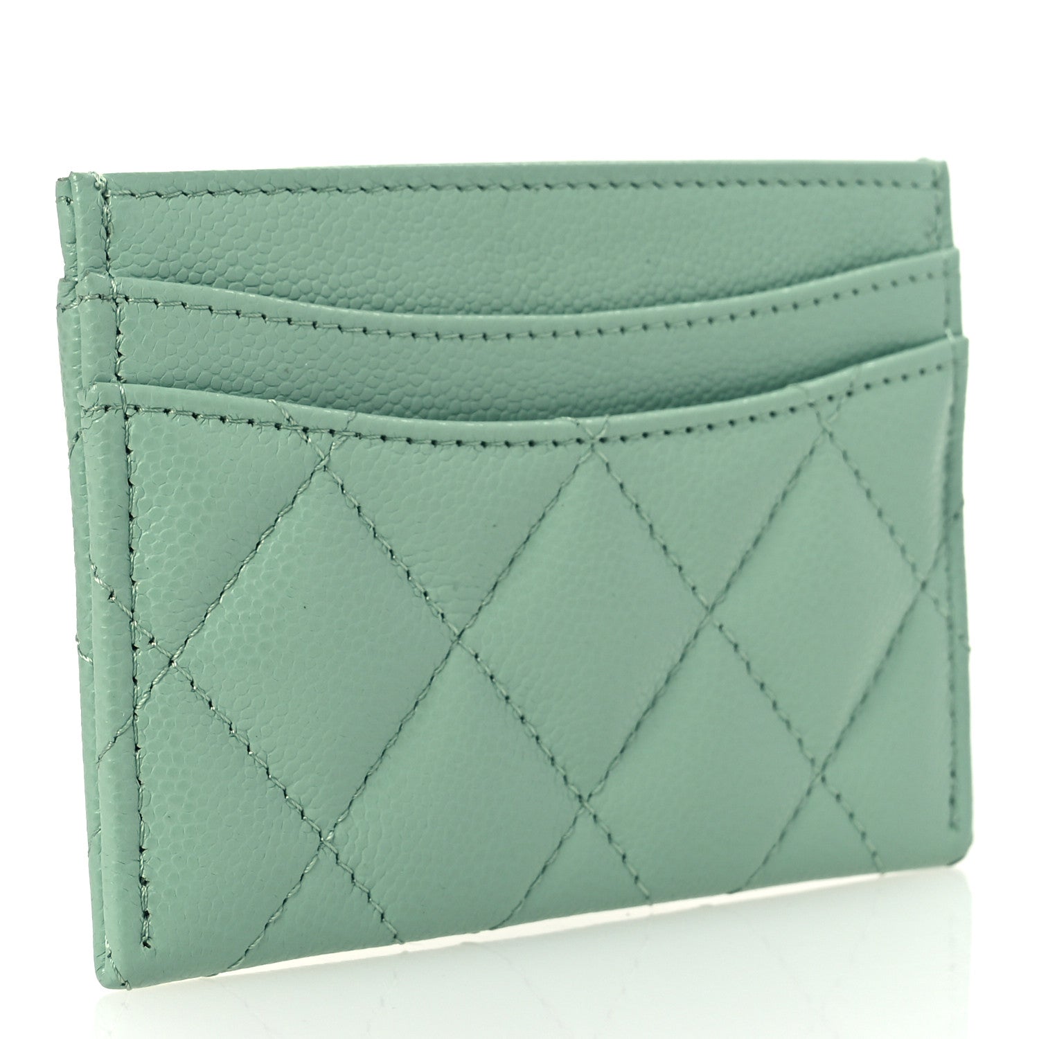Caviar Quilted  Holder Light Green