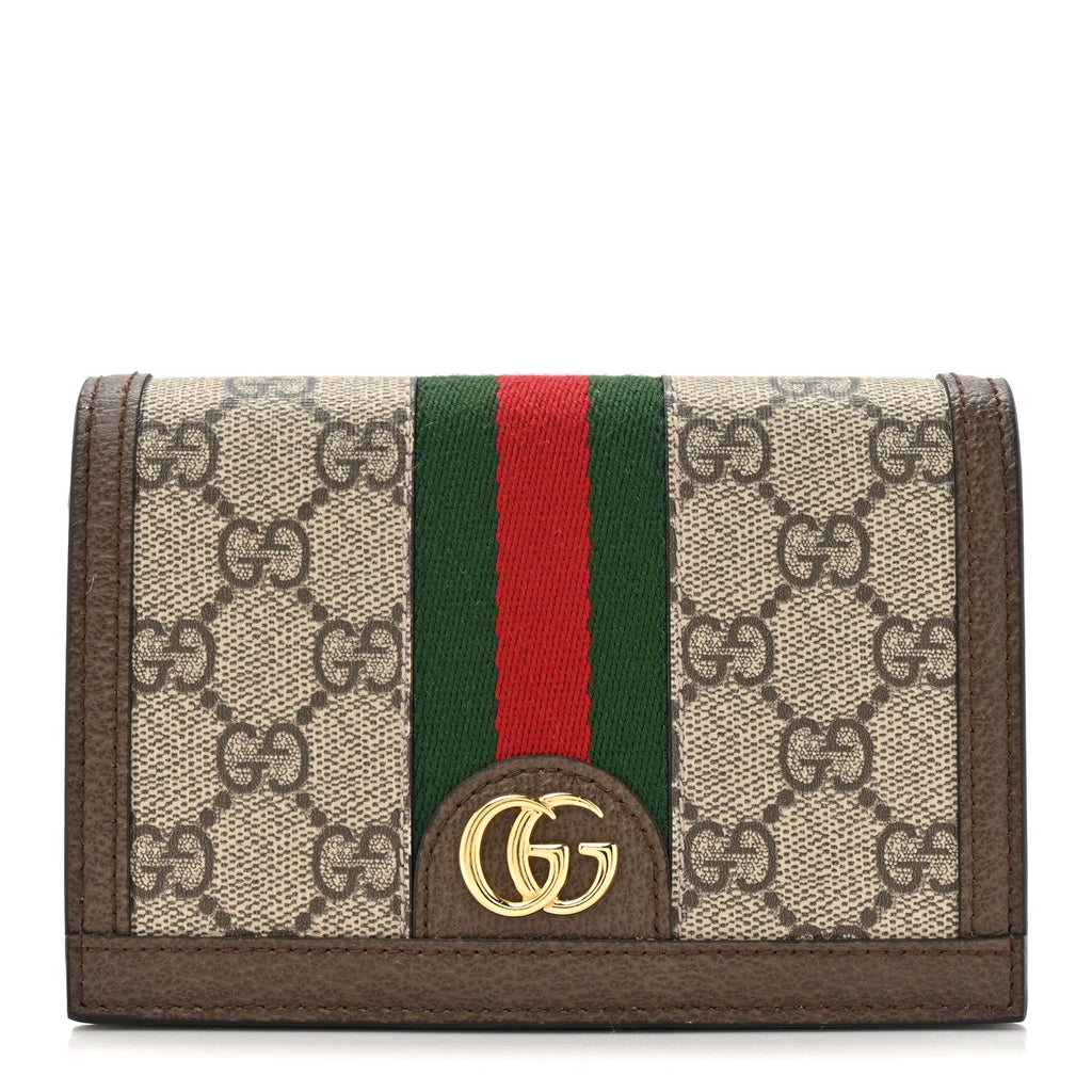 GG Supreme Monogram Web Ophidia Double Playing  Case Beige New Acero