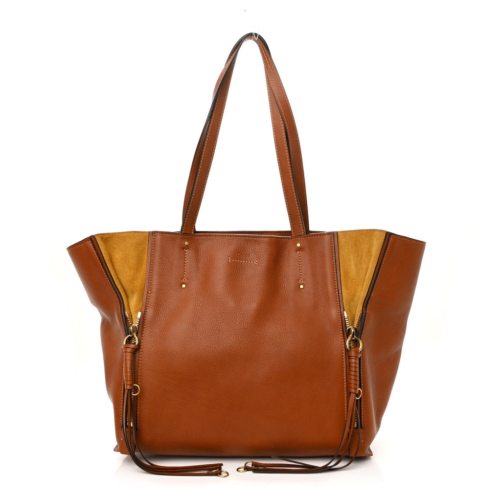 Smooth Calfskin Medium Milo Shopping Tote Caramel