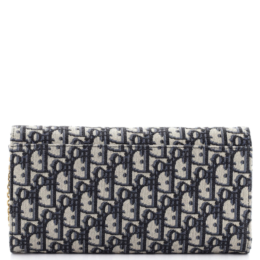 Agenda Flap Clutch with Chain Oblique Canvas