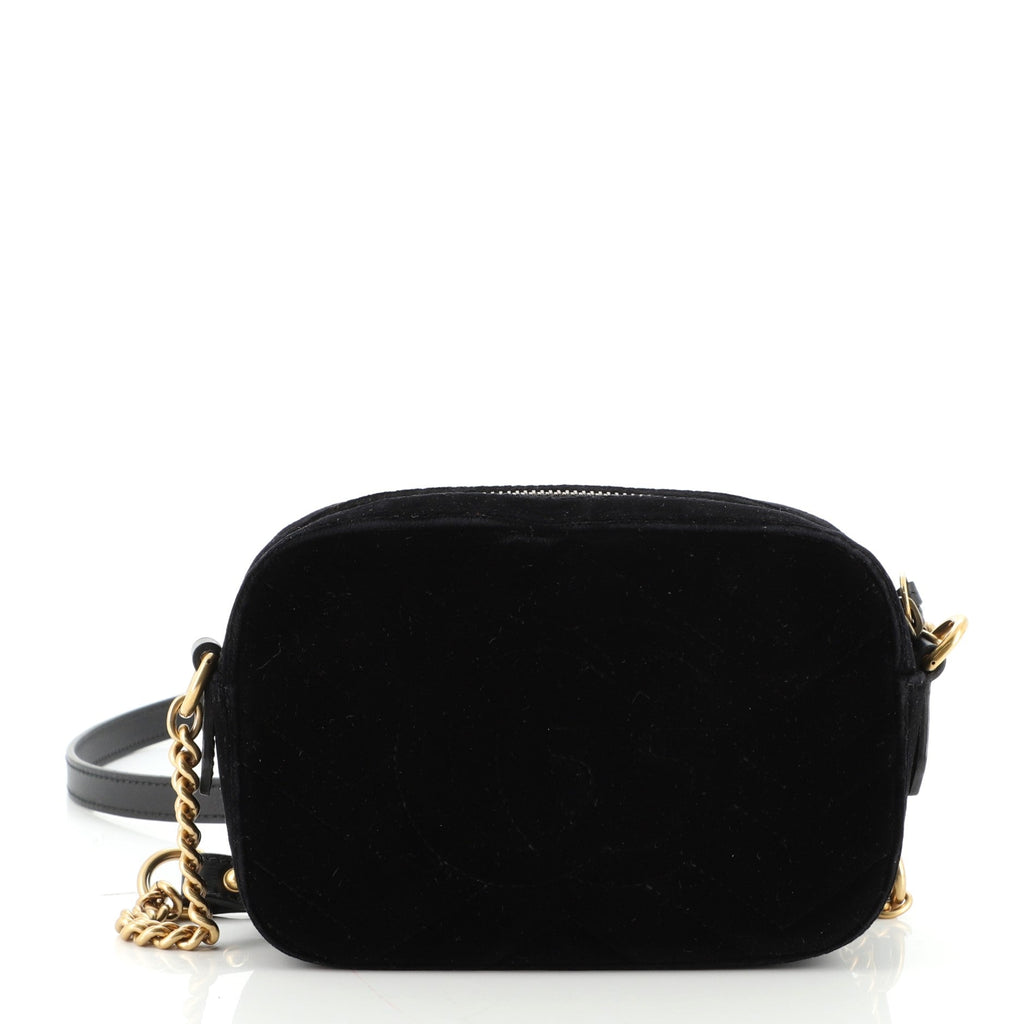 GG Marmont Shoulder Bag Crystal Embellished Matelasse Velvet Mini