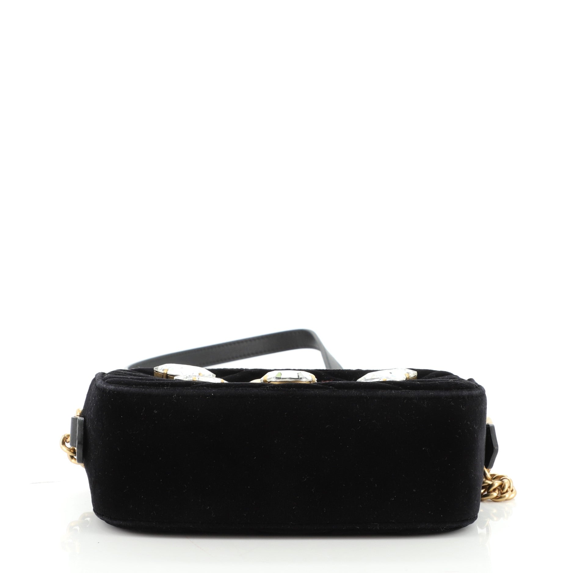 GG Marmont Shoulder Bag Crystal Embellished Matelasse Velvet Mini