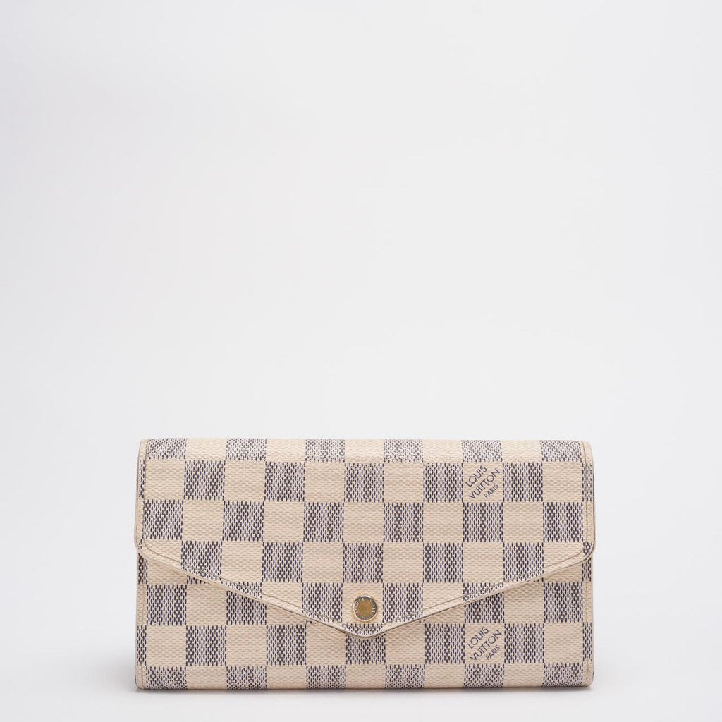Louis Vuitton Sarah Damier Azur Canvas Wallet Beige