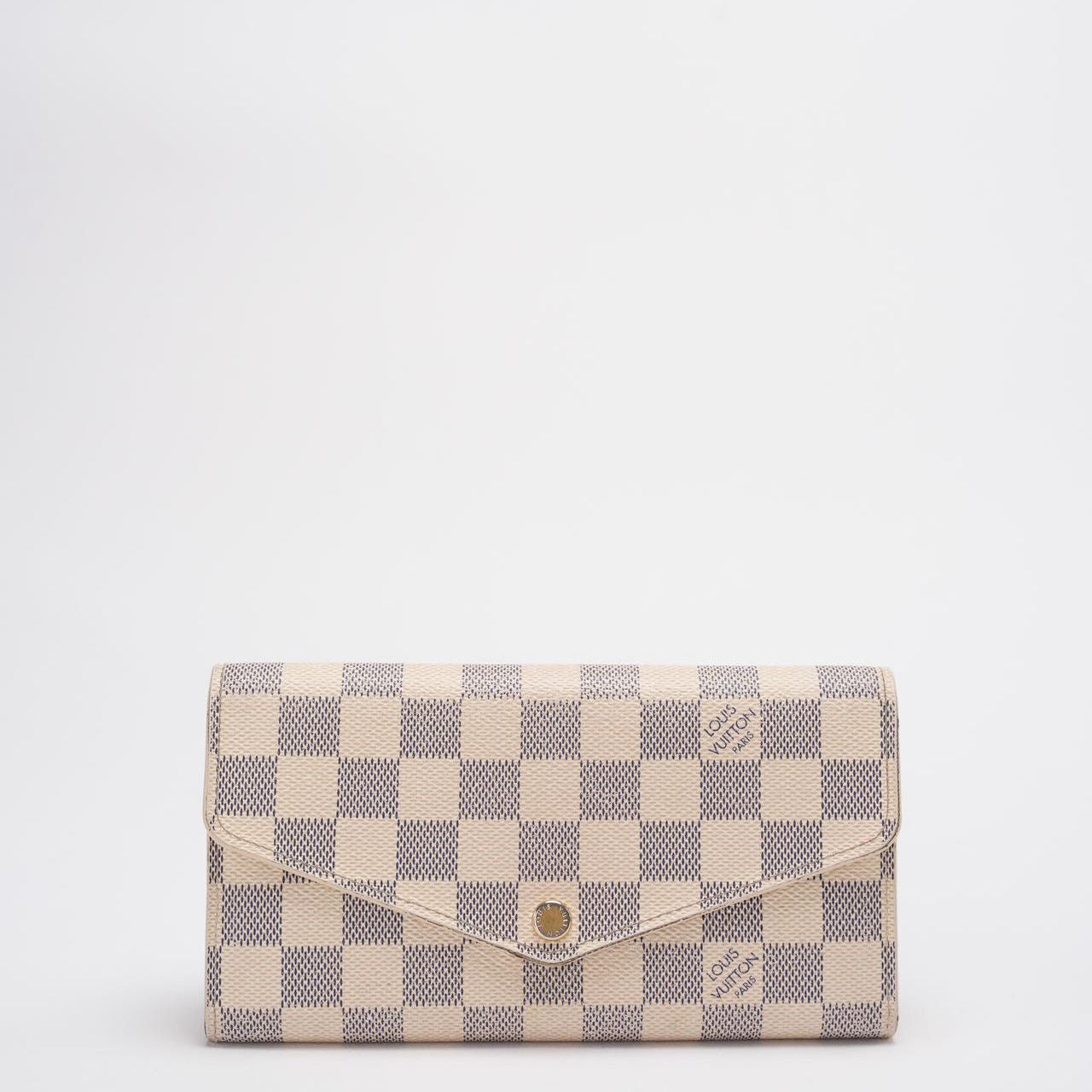 Louis Vuitton Sarah Damier Azur Canvas Wallet Beige