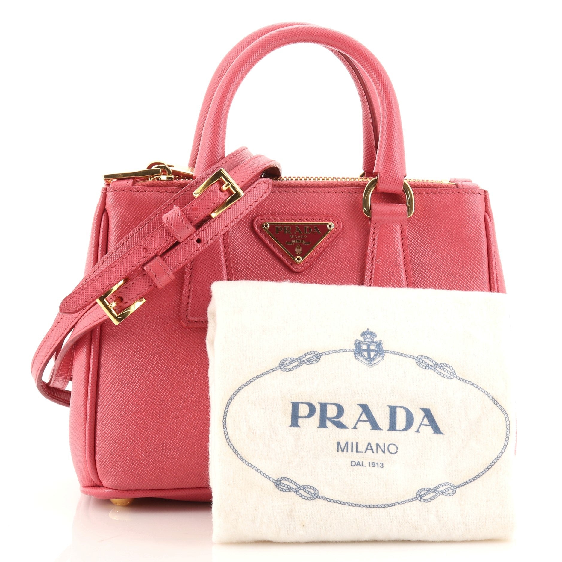 Galleria Double Zip Tote Saffiano Leather Mini