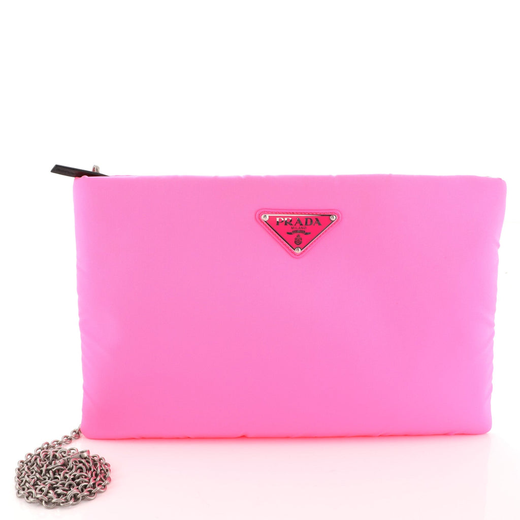 Fluo Chain Clutch Tessuto Medium
