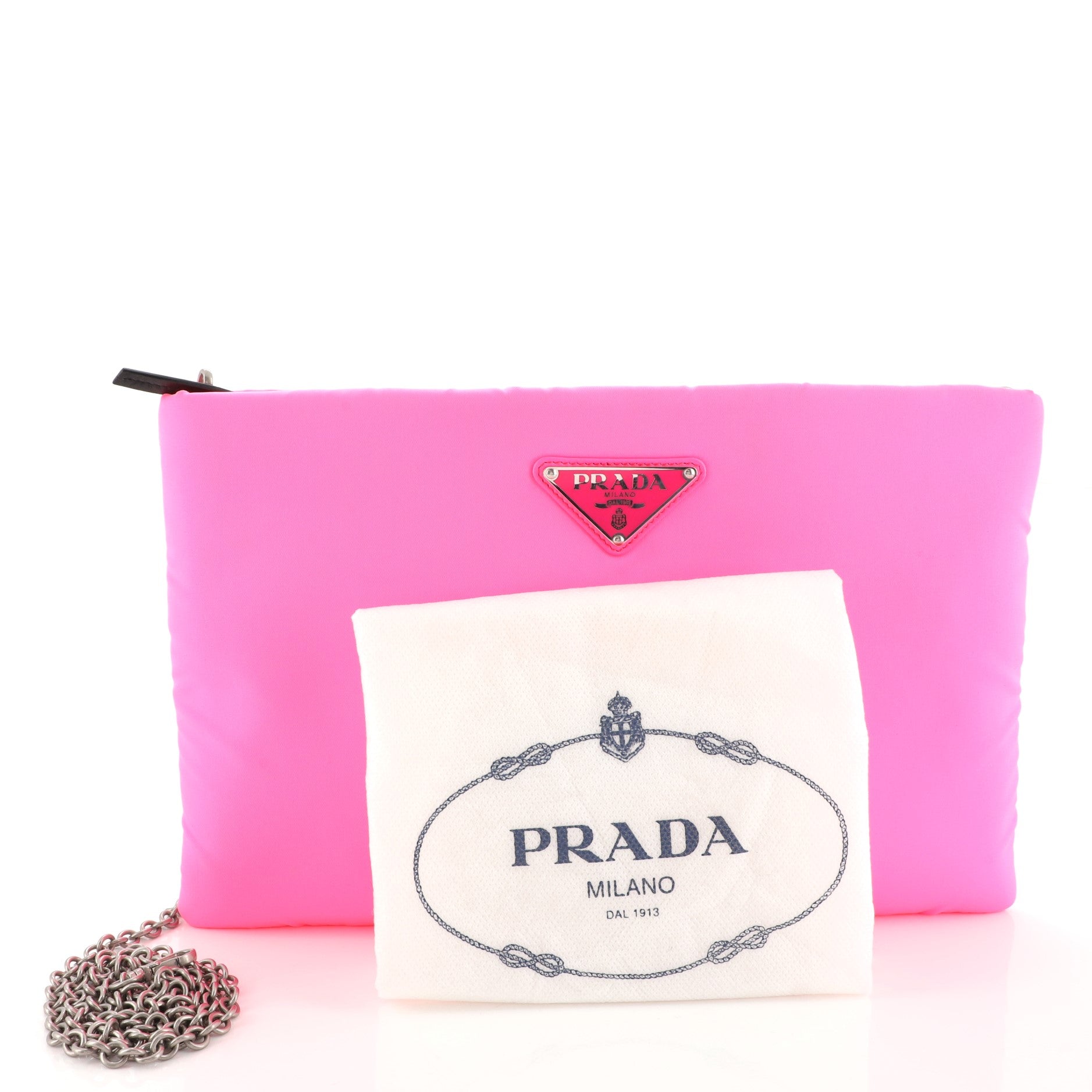 Fluo Chain Clutch Tessuto Medium