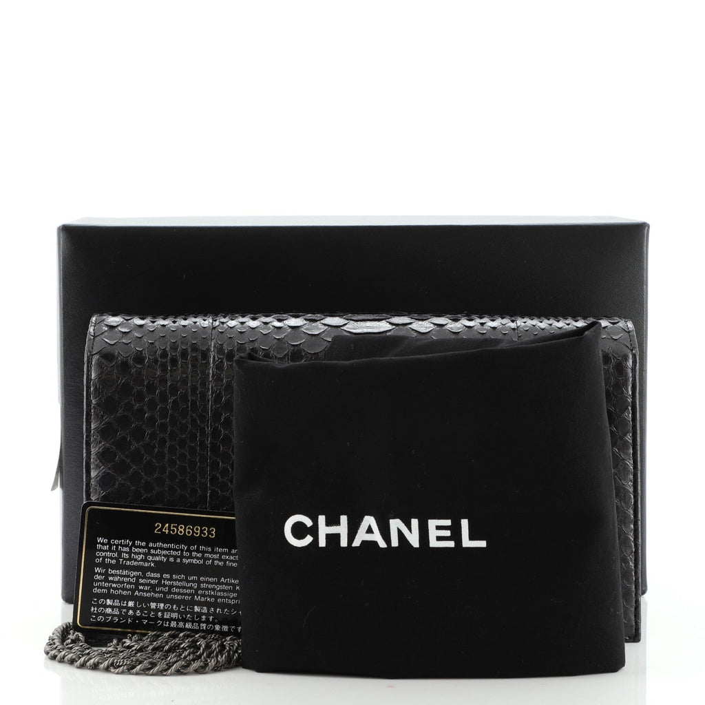 CC Flap Clutch on Chain Python Medium