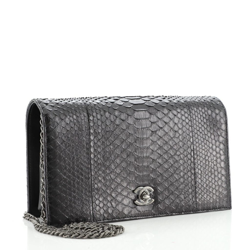 CC Flap Clutch on Chain Python Medium