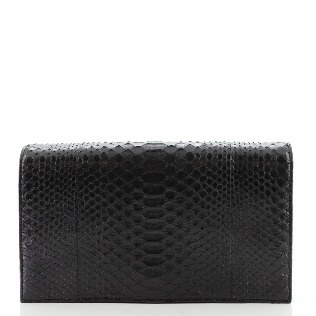 CC Flap Clutch on Chain Python Medium