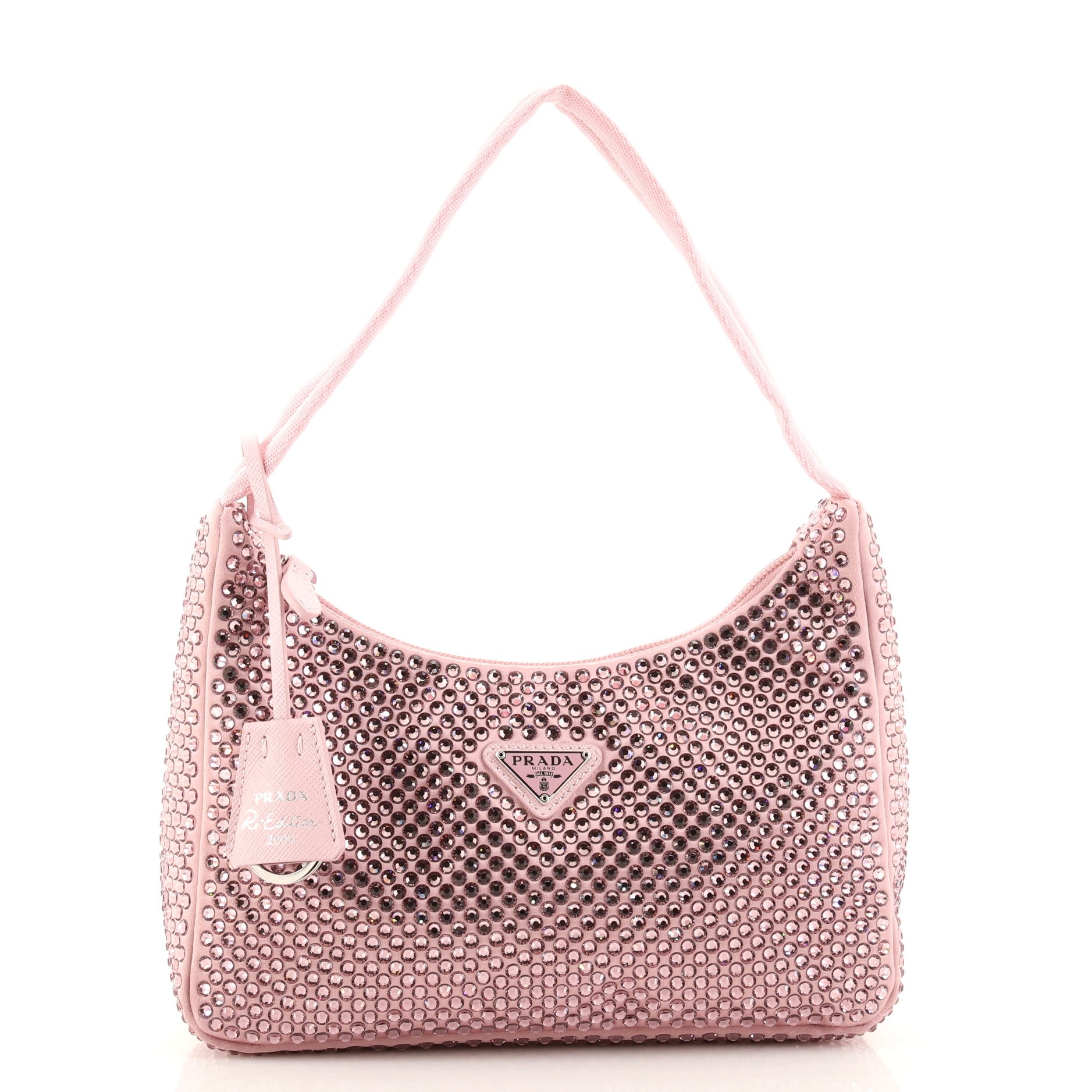 Re-Edition 2000 Hobo Crystal Embellished Satin Mini