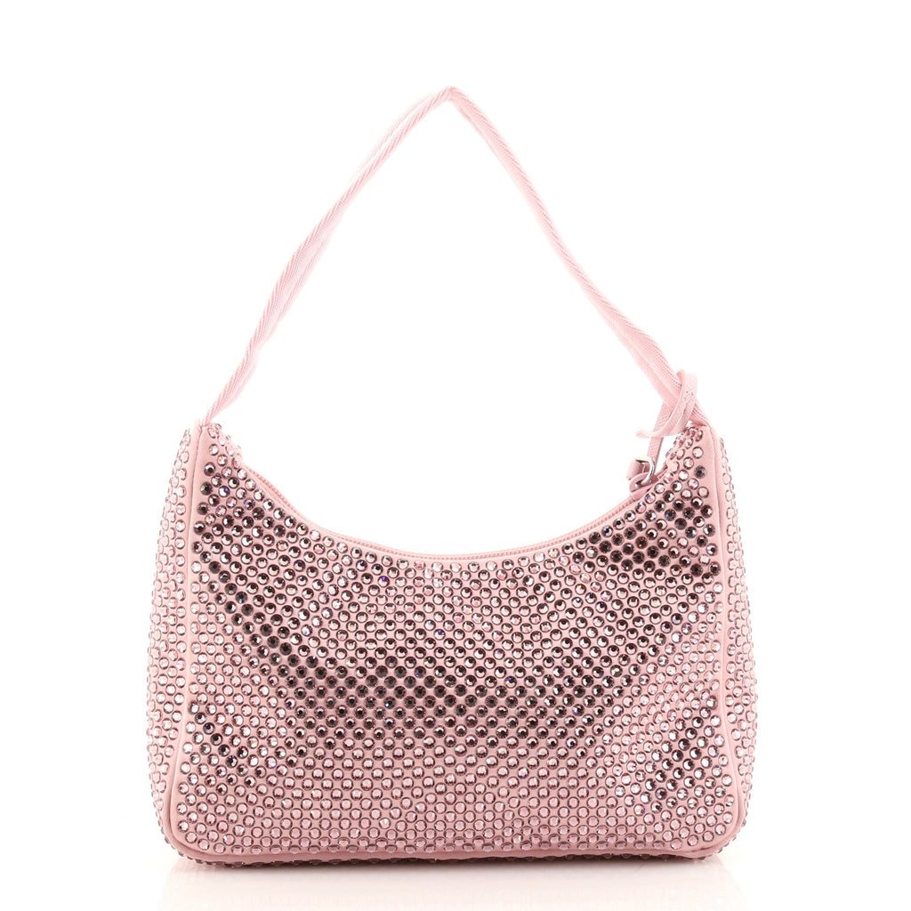 Re-Edition 2000 Hobo Crystal Embellished Satin Mini