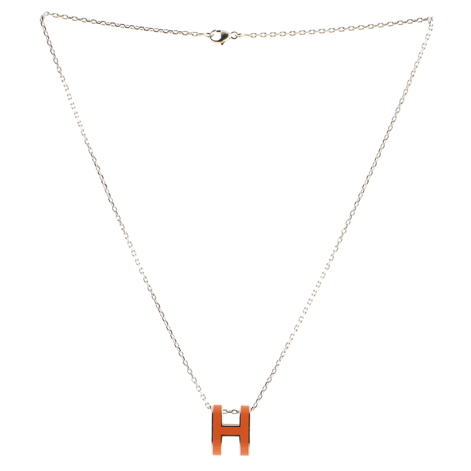 Pop H Pendant Chain Necklace Metal and Enamel