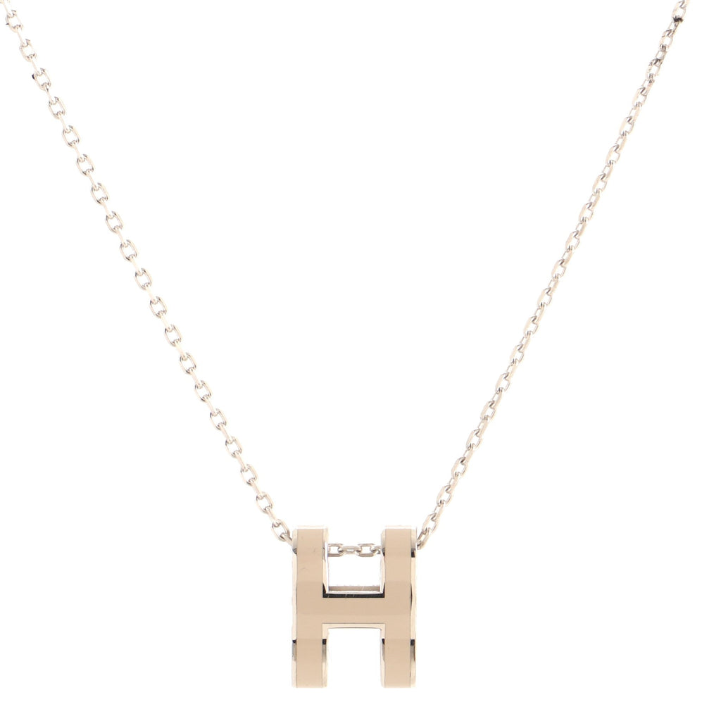 Pop H Pendant Chain Necklace Metal and Enamel
