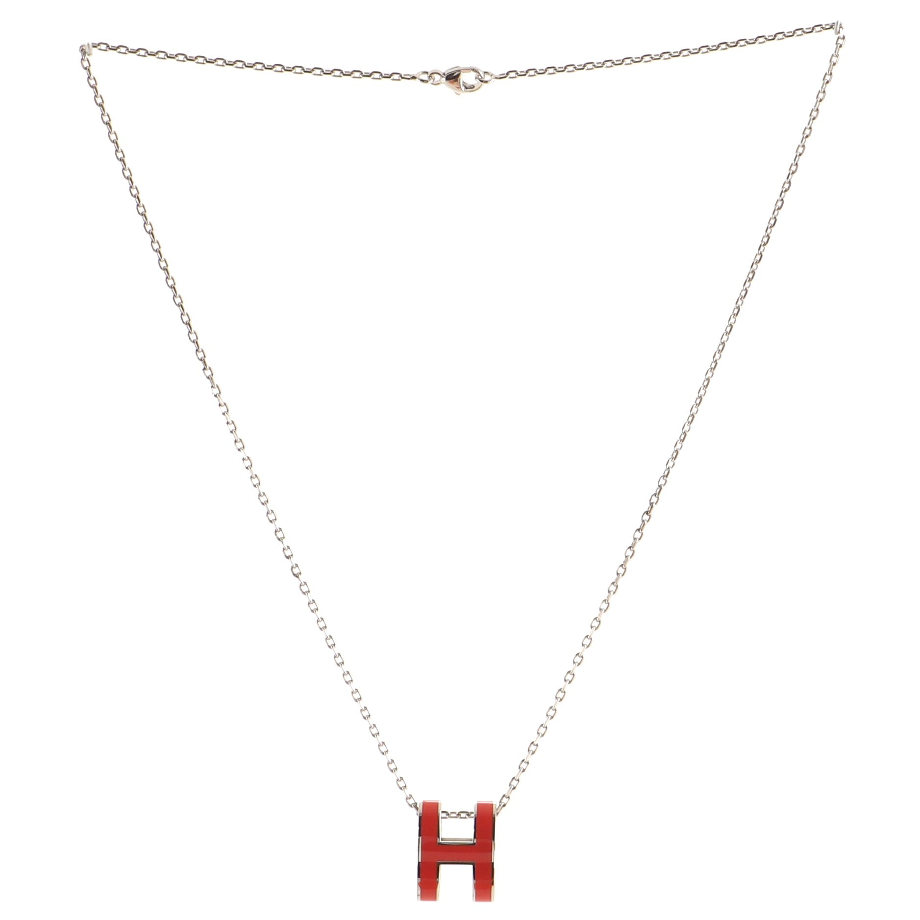 Pop H Pendant Chain Necklace Metal and Enamel