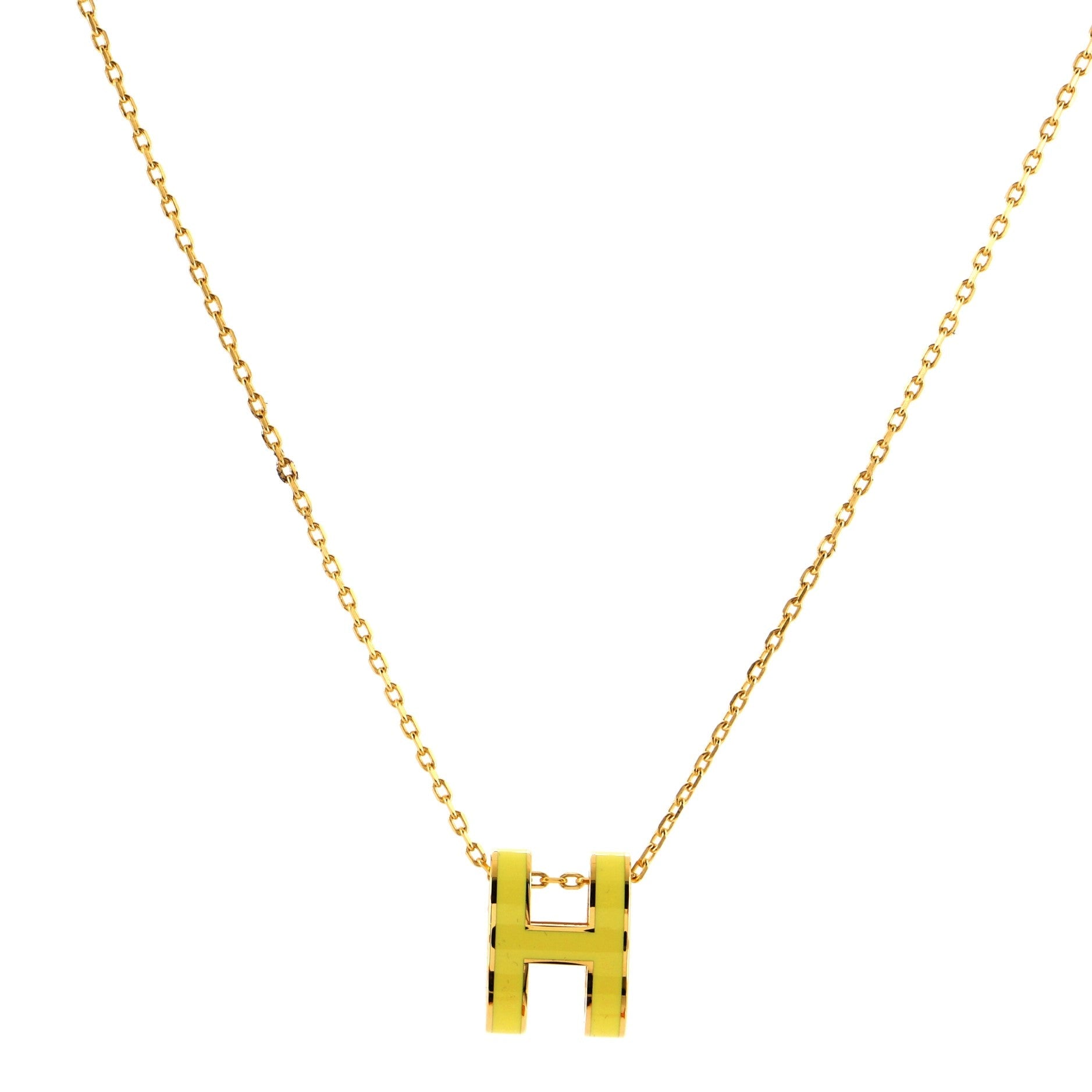 Pop H Pendant Chain Necklace Metal and Enamel
