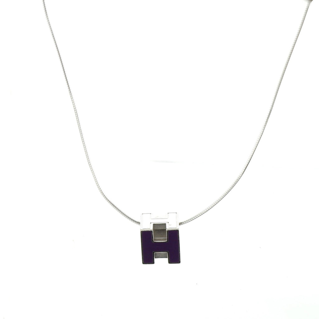 Cage d'H Pendant Necklace Metal with Enamel