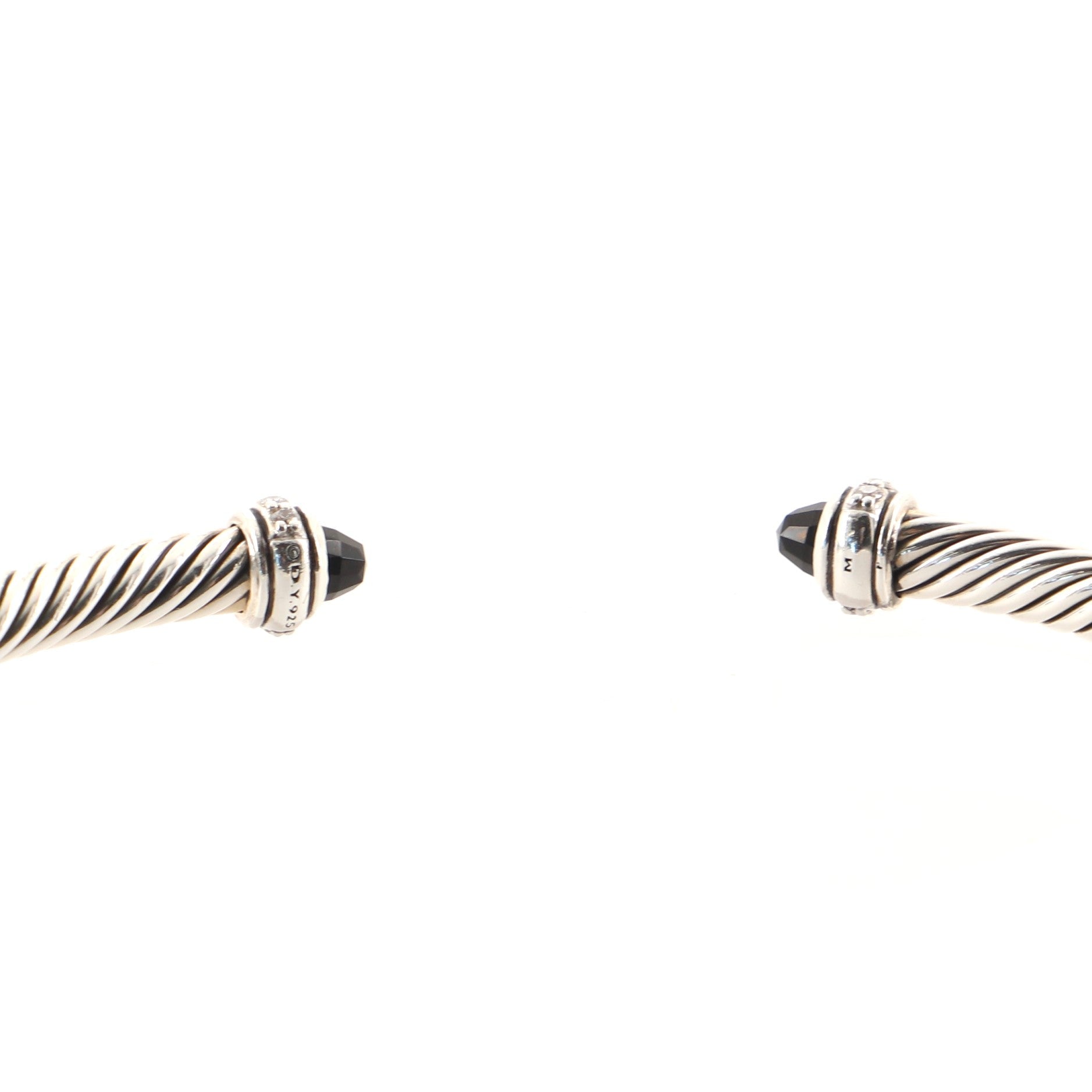 Cable Classic Bracelet Sterling Silver with Onyx and Diamonds 4mm