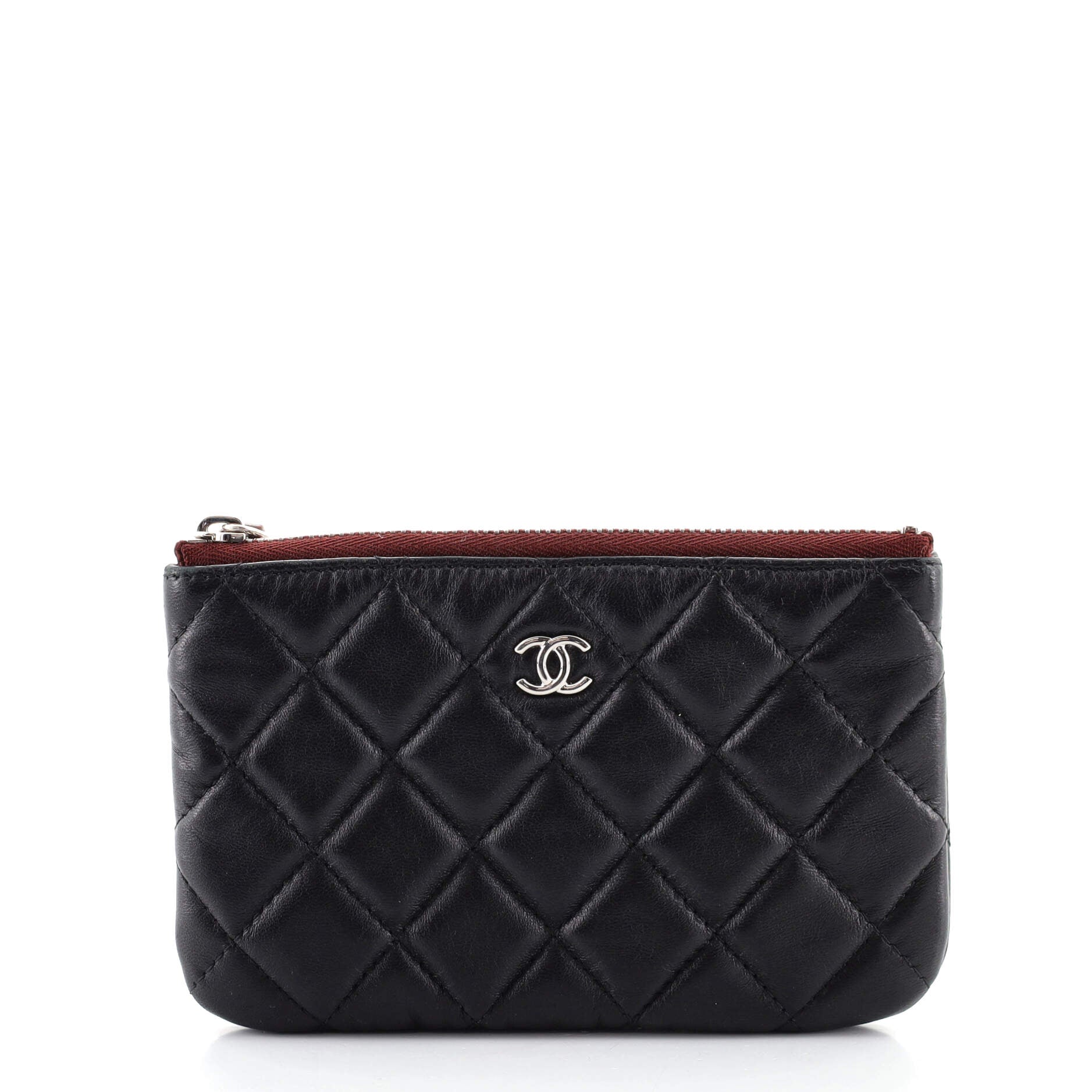 Classic O Case Pouch Quilted Lambskin Mini
