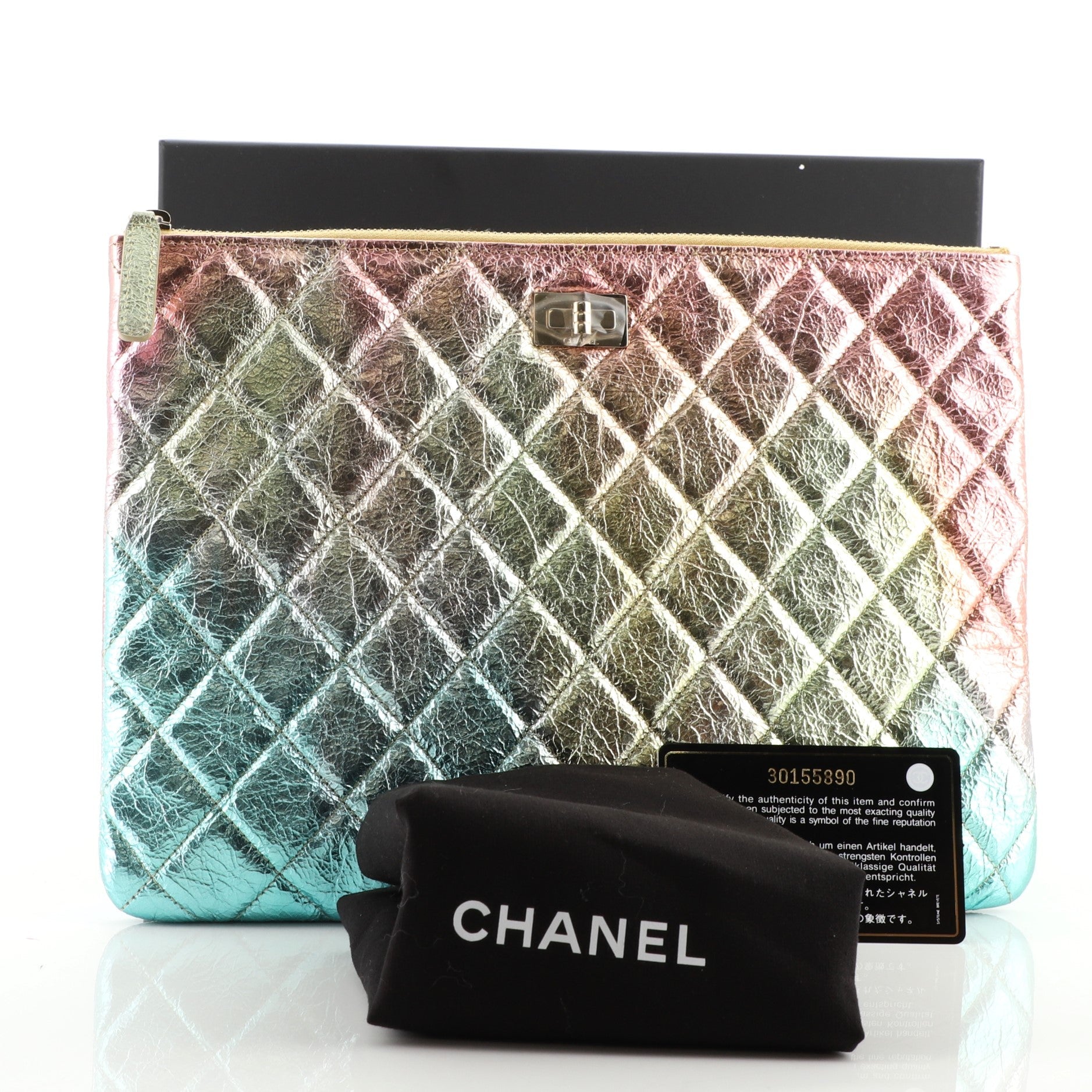 Reissue 2.55 O Case Clutch Quilted Multicolor Metallic Goatskin Medium